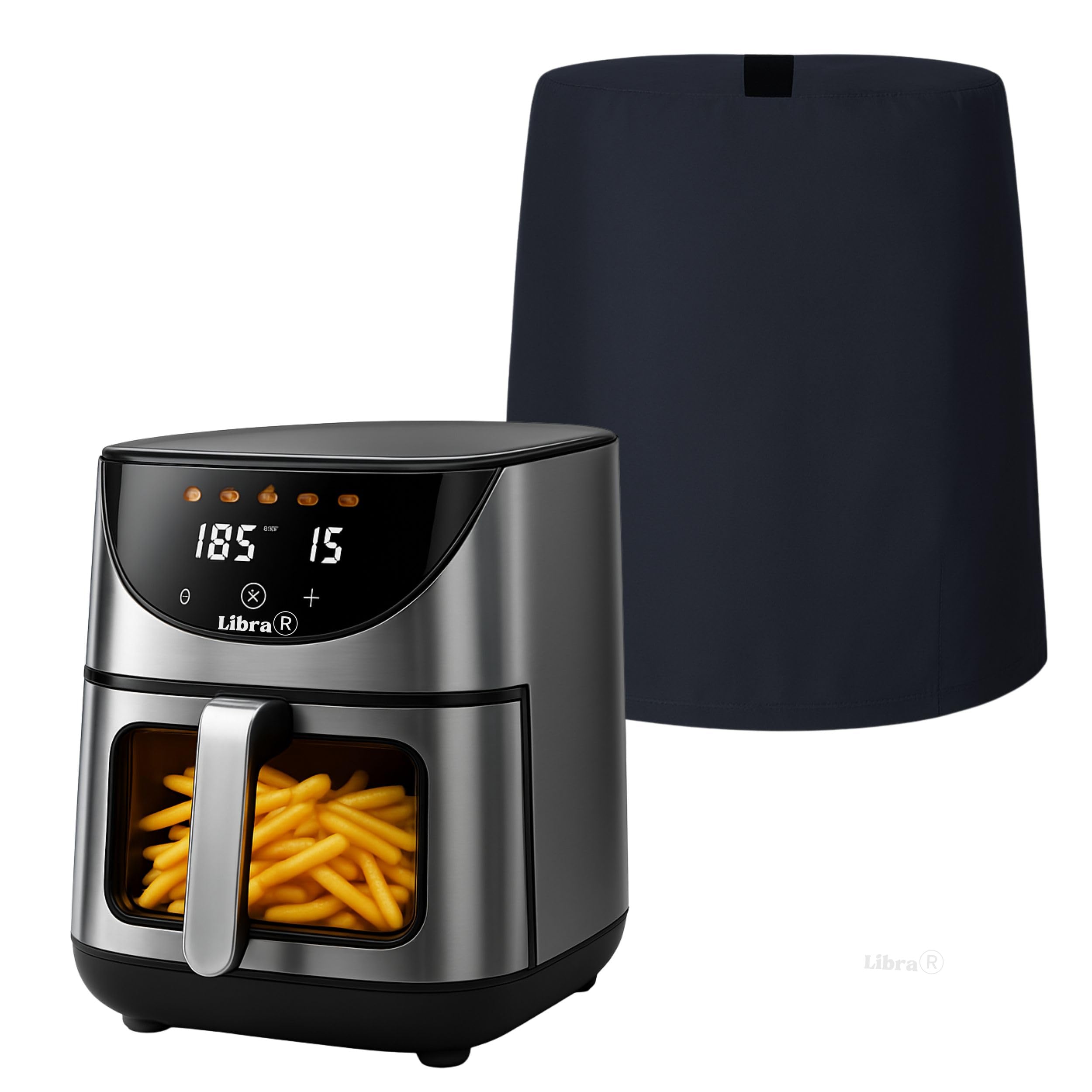 TDCL Libra 6.5 Liter Air Fryer Dust Cover Only Waterproof Scratch-Resistant Fabric Appliance Protective Case Easy to Clean Kitchen Protection Sleeve - Black (14 inch x 14 inch)-image-39