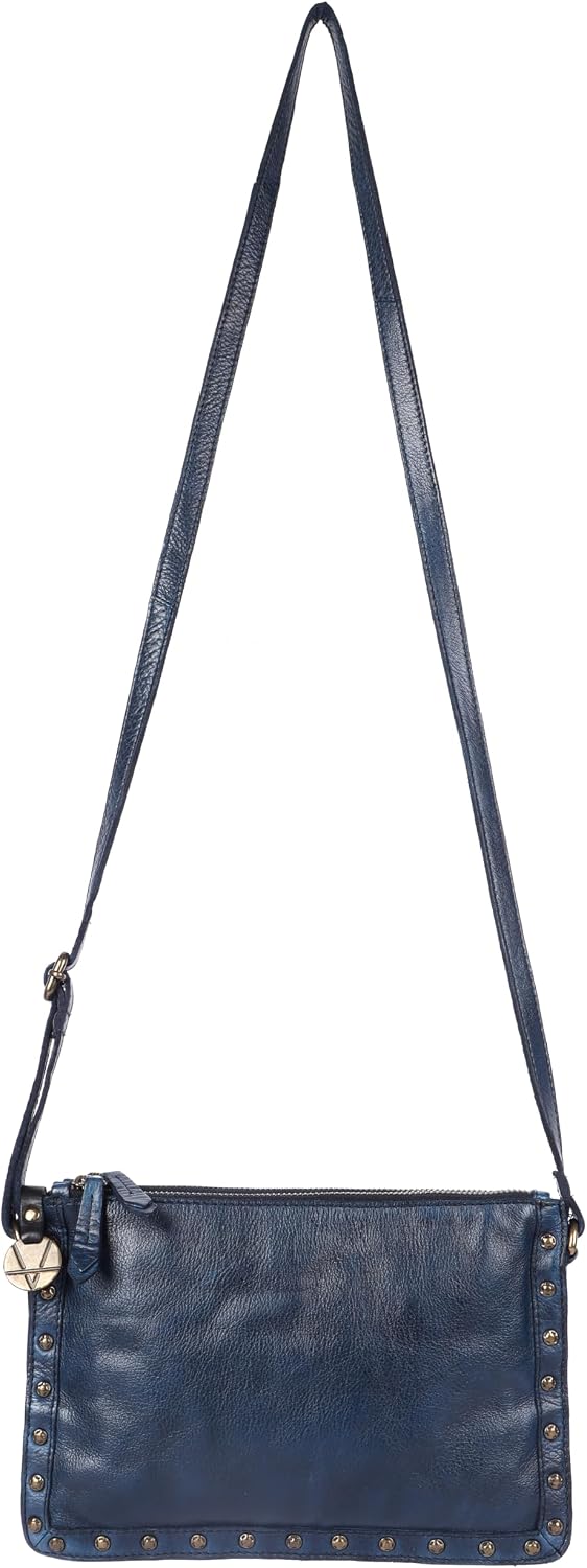 Genuine Italian Leather Boho Studded Crossbody Shoulder Bag - Stylish, Durable, & Perfect for Everyday Use for women