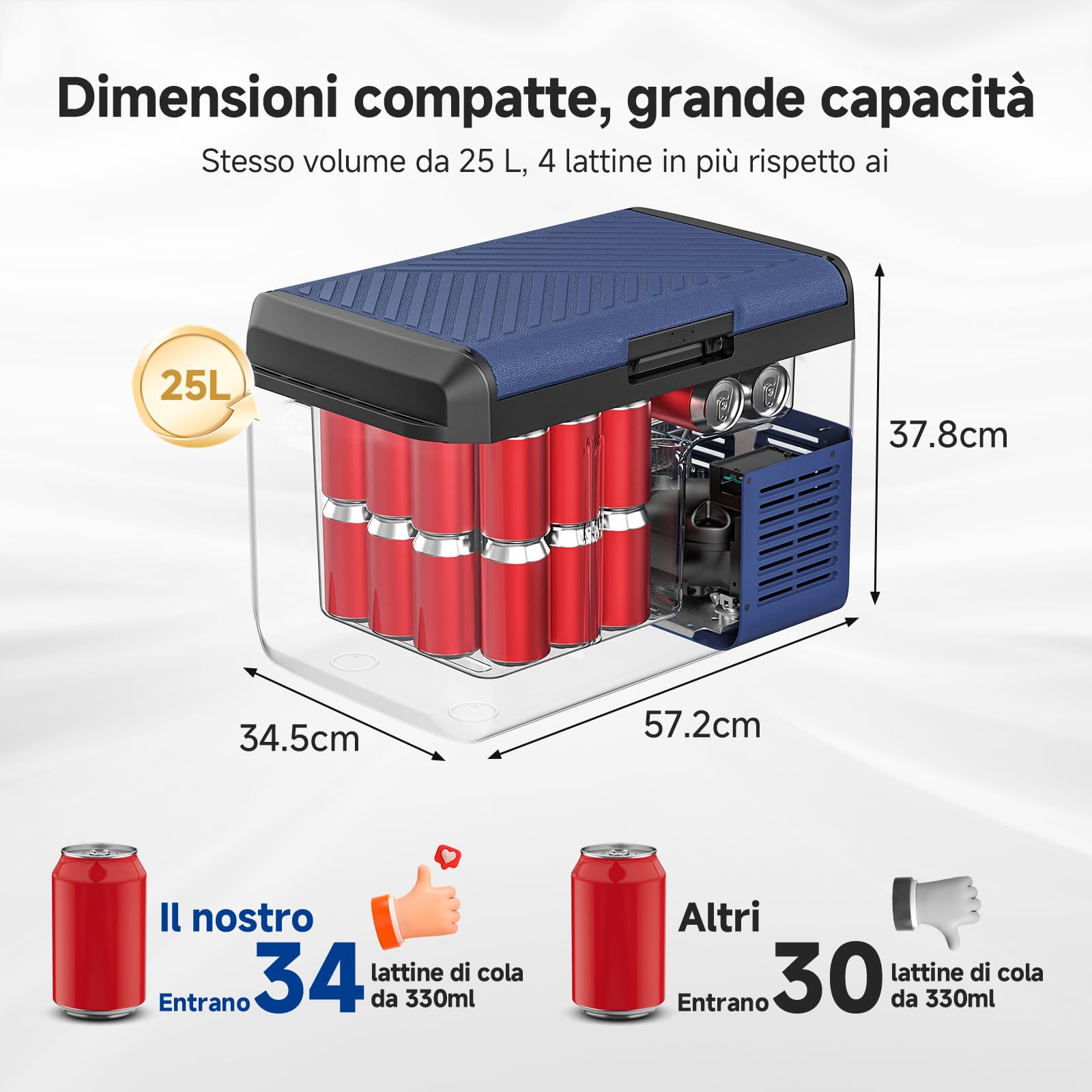 AAOBOSI Frigo Portatile 25L 12V/220V IPX4 Impermeabile -20°C a 20°C