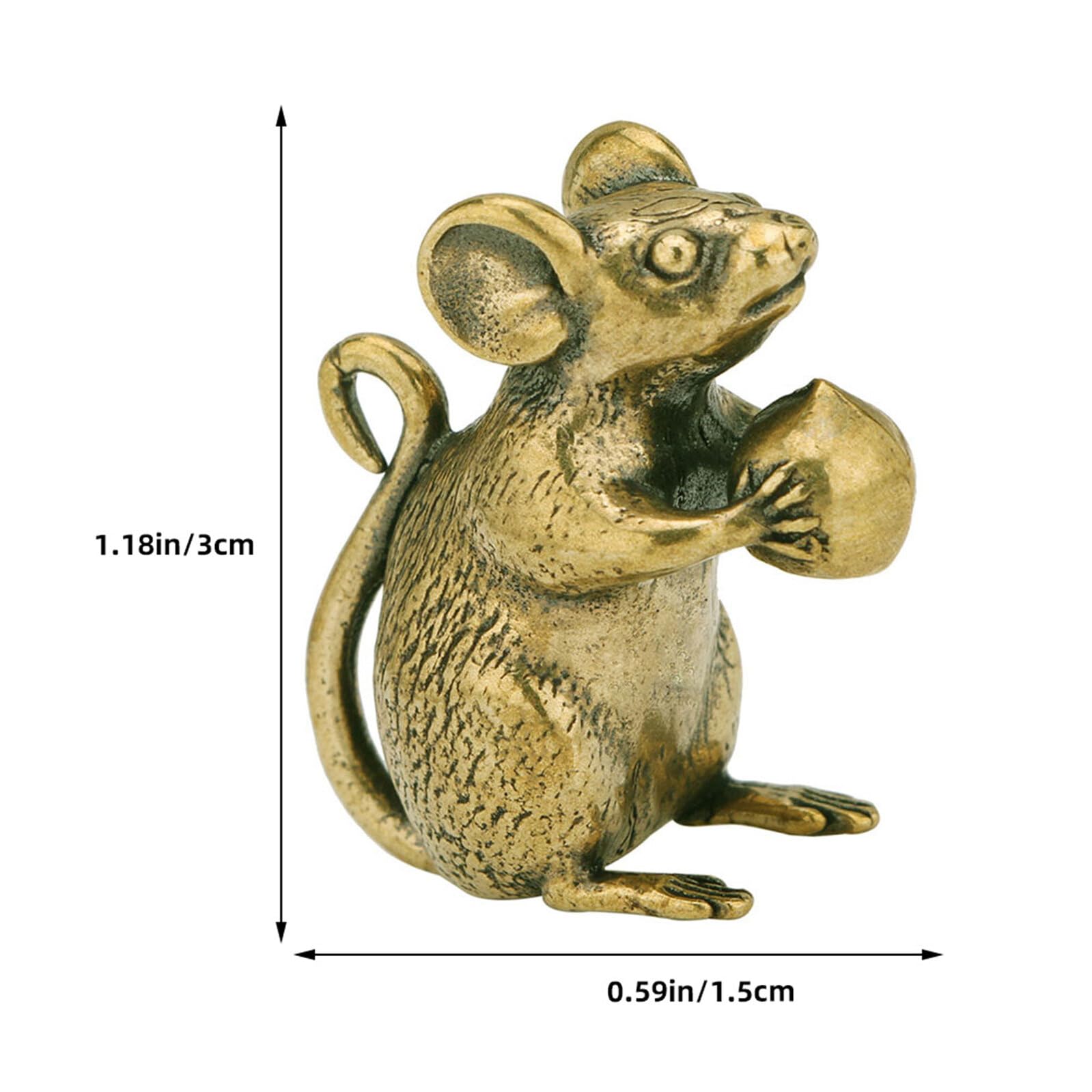 Amazon.co.jp: Levemolo アンティークブロンズ製ネズミ像 精巧な彫刻