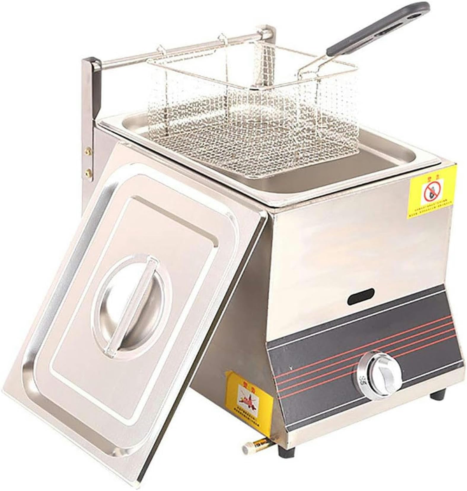 Freidora a Gas, freidora Comercial de 6 litros, Encendido electrónico por impulsos, Doble Cesta, Doble Tanque ((LPG) Gas licuado de petróleo)~/