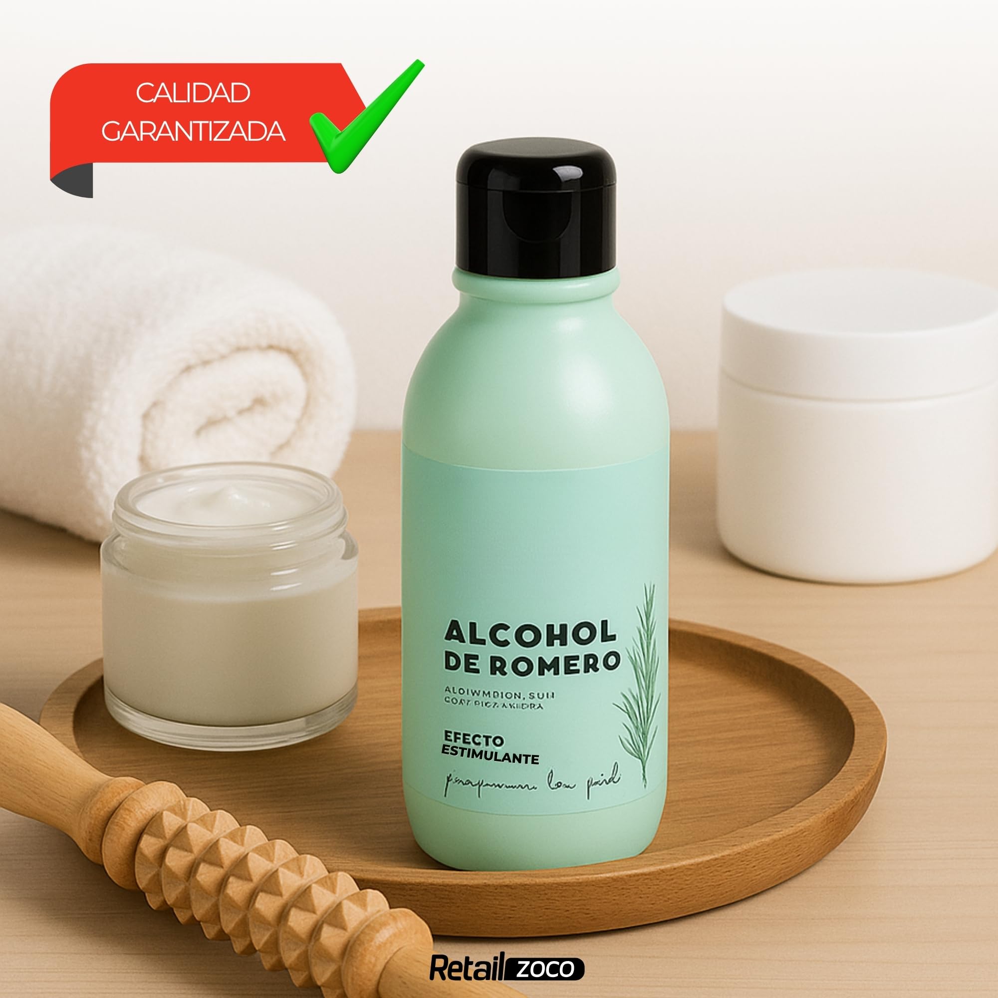 Alcohol de Romero, Ideal para friegas y masajes, Nutre y perfuma la piel, Solución Tópica Natural para Masaje, Efecto estimulante, 250 ml