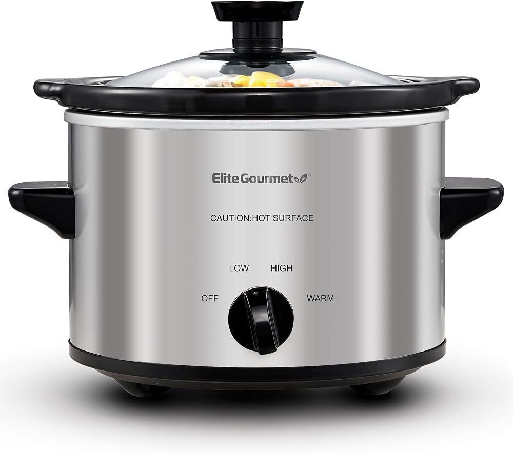 Maxi-Matic MST-250XS Electric Ceramic Slow Cooker, 1.5 Qt, Stainless Steel