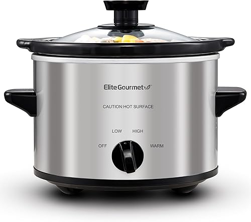 Miniatura 10 de Elite Gourmet MST-275XS - Olla eléctrica de cocción lenta ovalada, temperatura ajustable, para preparar entradas, salsas y guisos, con tapa de Acero