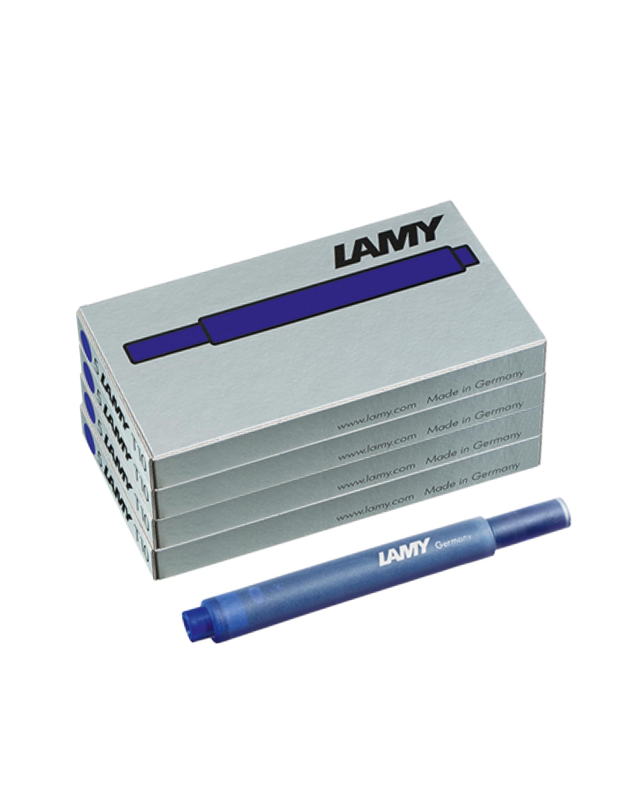 LAMY T10 Set of 4 erasable Ink cartridges with Large Ink Capacity - Suitable for All Lamy Fountain Pen Models - Contents 1.25 ml per Cartridge - 5 Pieces per Pack - Ink Color Blue