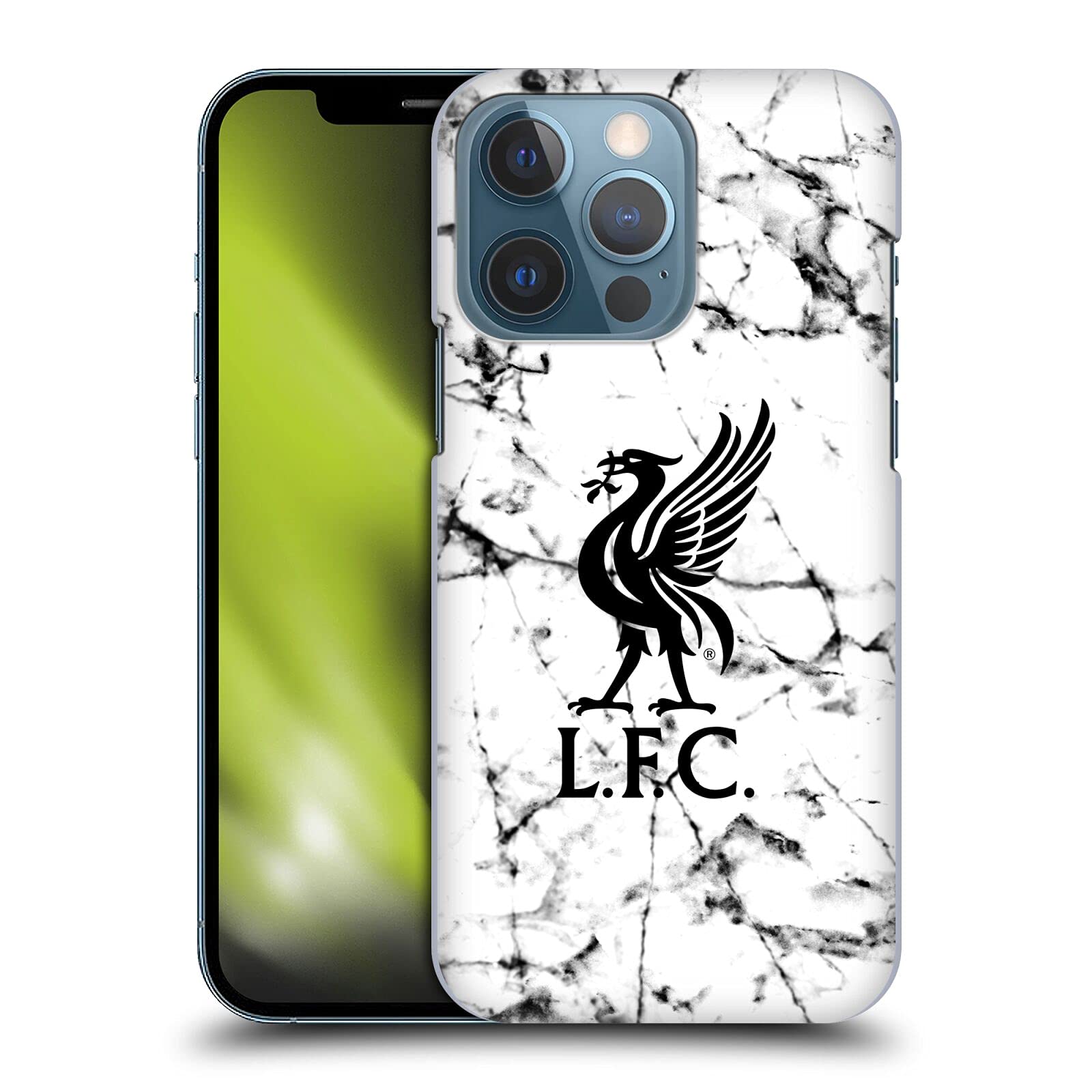 Head Case Designs Officially Licensed Liverpool Football Club Black Liver Bird Marble Hard Back Case Compatible With Apple iPhone 13 Pro