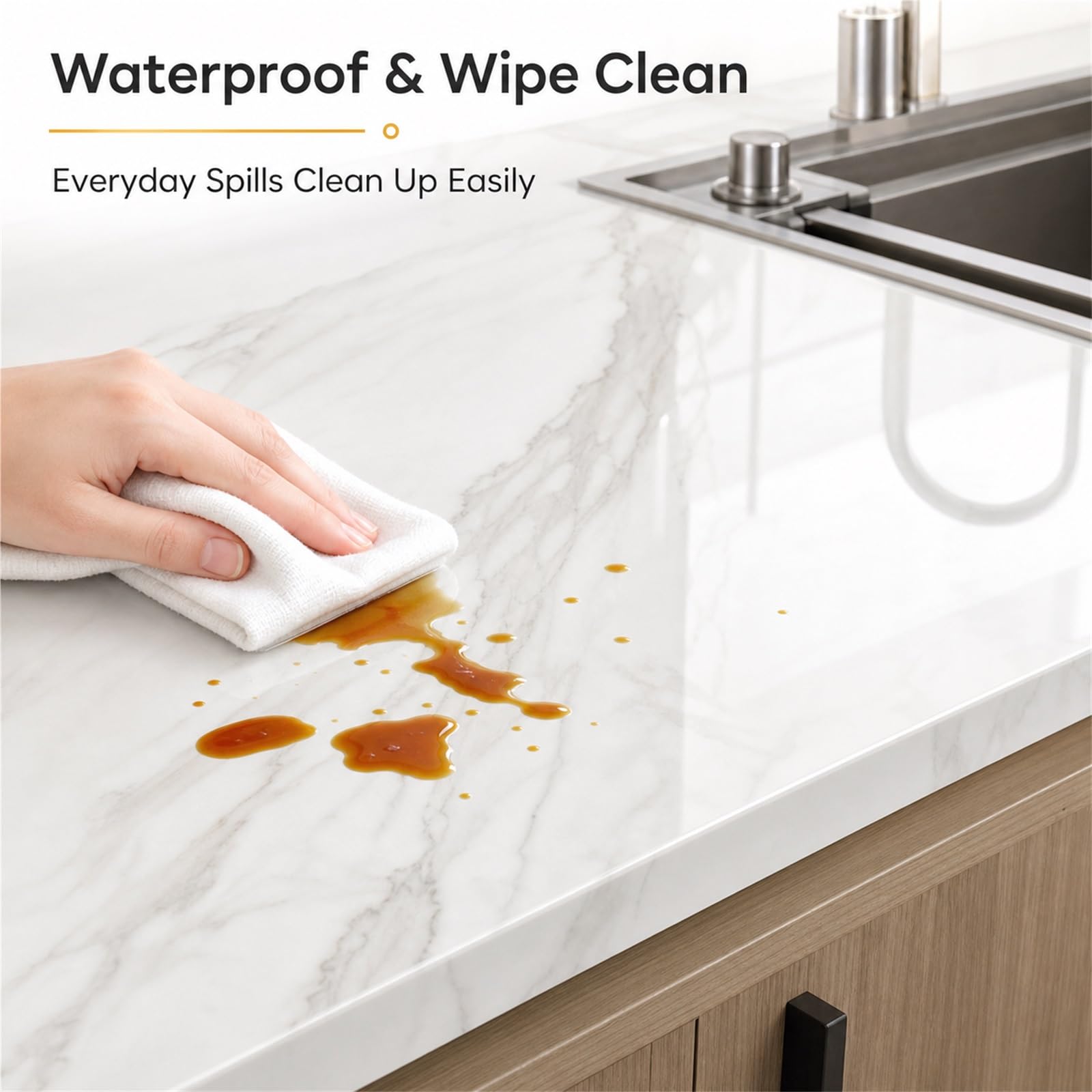 Efecto Marmol Lamas Vinilicas Adhesivas,Papel Pintado Efecto Marmol,Revestimiento Encimera Cocina Impermeable Marmol,FáCil De Limpiar,para Alquiler O DecoracióN Temporal