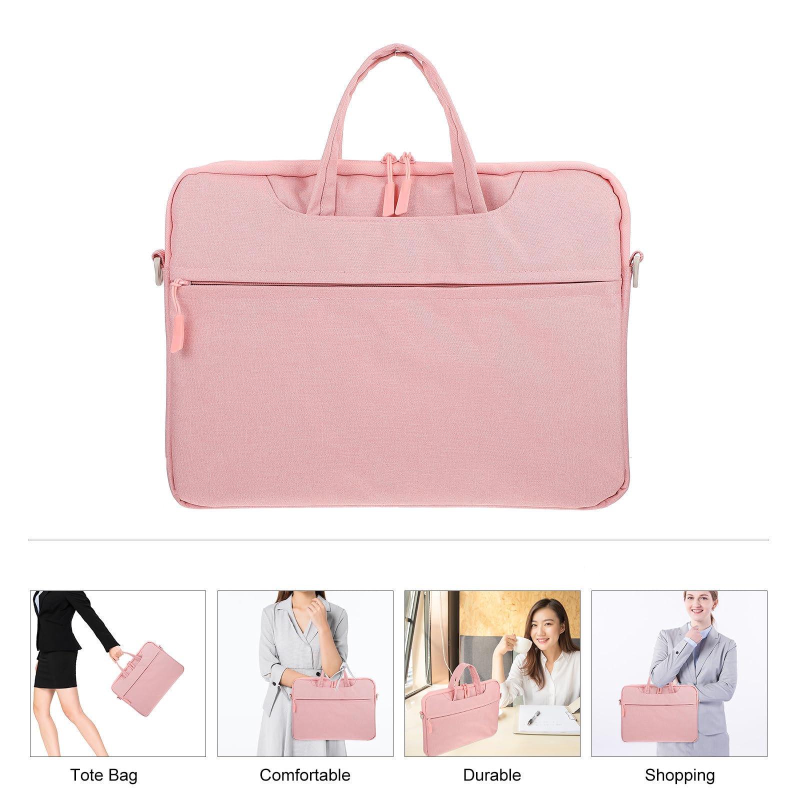 Alipis Borsa Tracolla per Laptop Oxford Rosa Manico, Porta Computer Portatile da Viaggio e Lavoro, Borsa Compatta e Portatile per Business