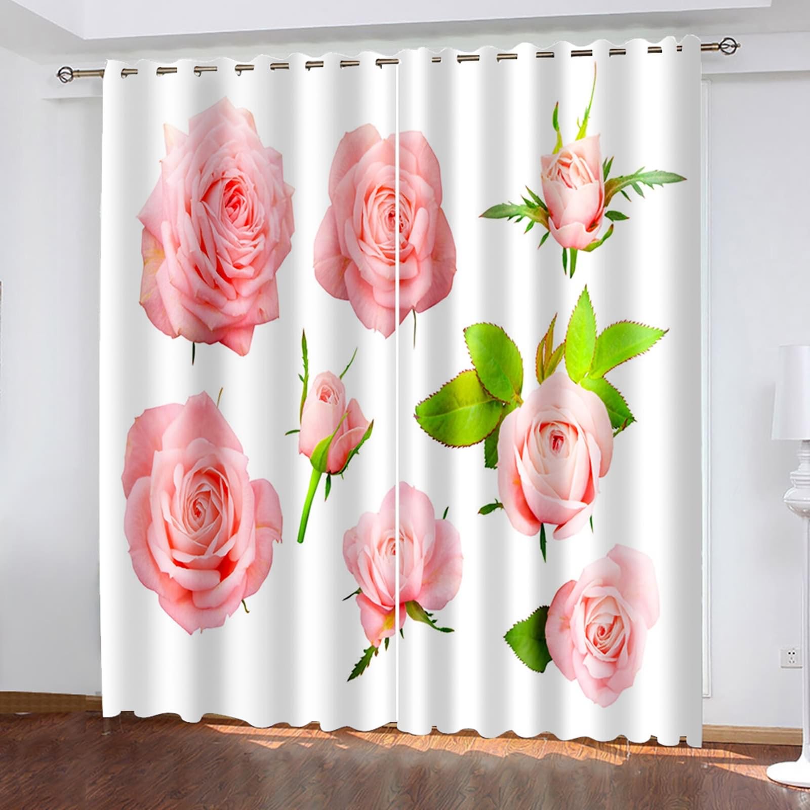 Rideaux thermiques anti chaleur isolant phonique occultant à œillets rose 86x183
