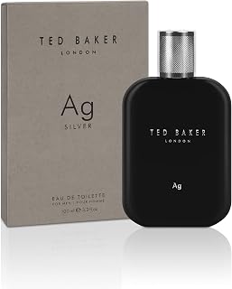 Ted Baker Tonics AG Silver EDT with Fresh Notes of Violet Leaf and Eucalyptus Balanced and An Earthy Heart of Smoky Leather and Cedarwood, Classic Aftershave 100ml