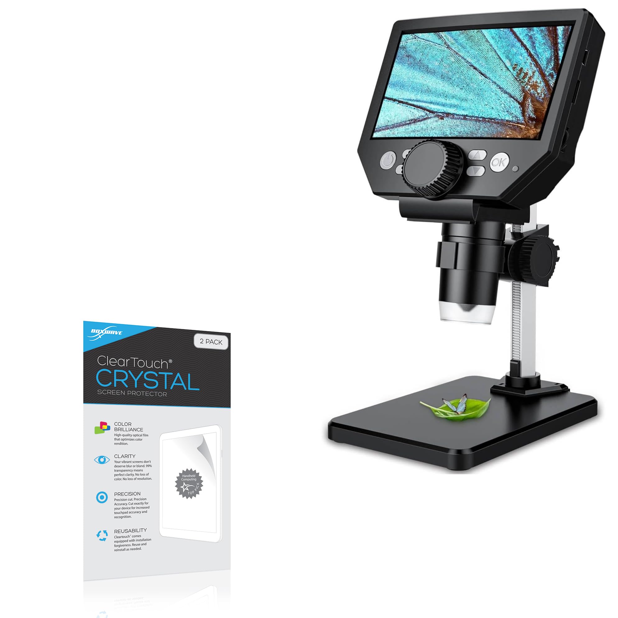 BoxWave Screen Protector Compatible with PalliPartners LCD Digital Microscope (5.5 in) - ClearTouch Crystal (2-Pack), HD Film Skin - Shields from Scratches