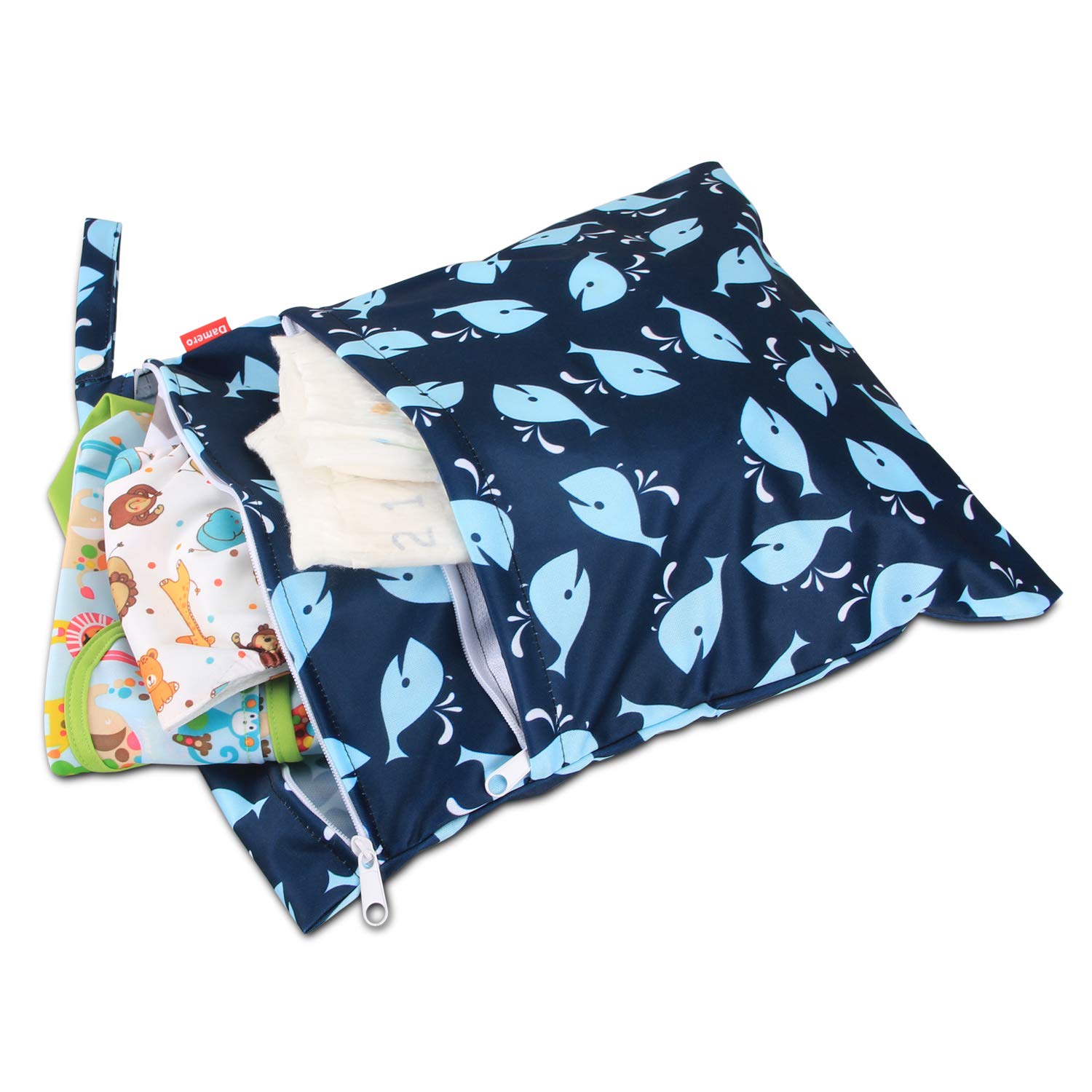 Damero 3 Piezas Bolsa Pañales Impermeable, Bolsa para la Ropa de Bebé y Cambio de Pañales