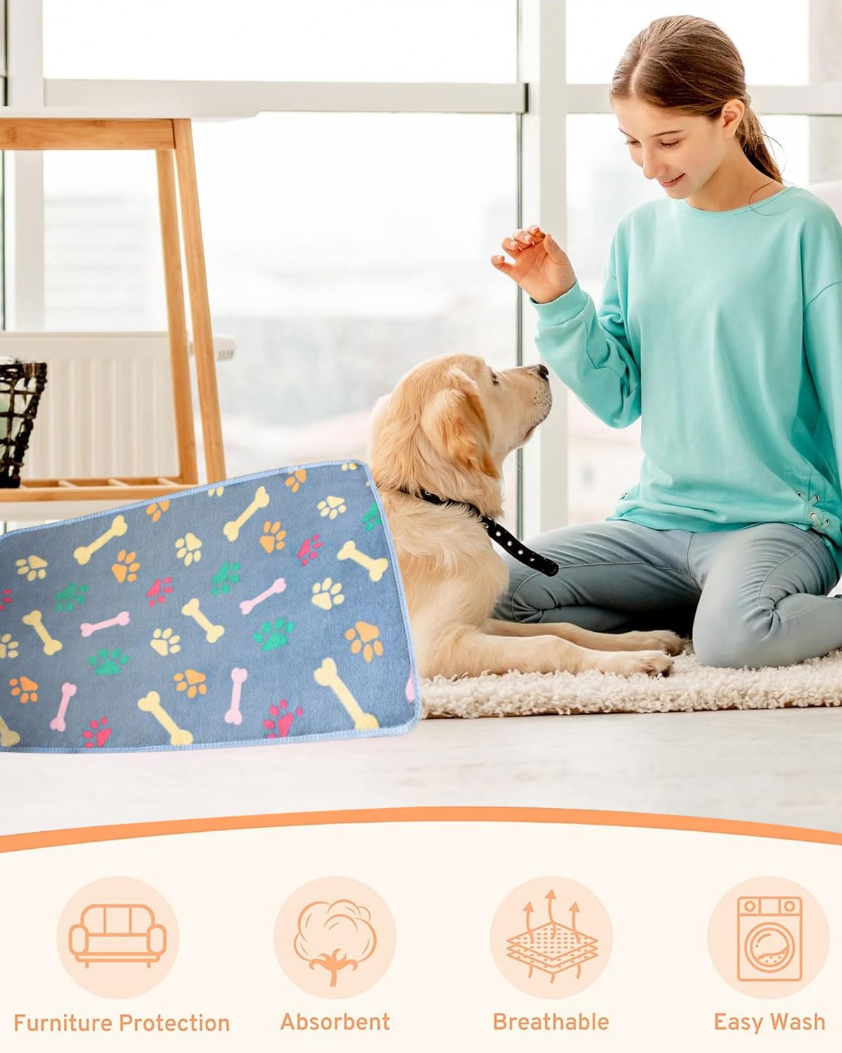 JUKOTA 3 Pezzi Coperta per Cani Gatto Lavabile Soffice Durevole, Morbida e Calda Flanella, Tappetino Protezione per Mobili Bambini Cane Gatti Grigio Rosa Beige 40_x_60_cm