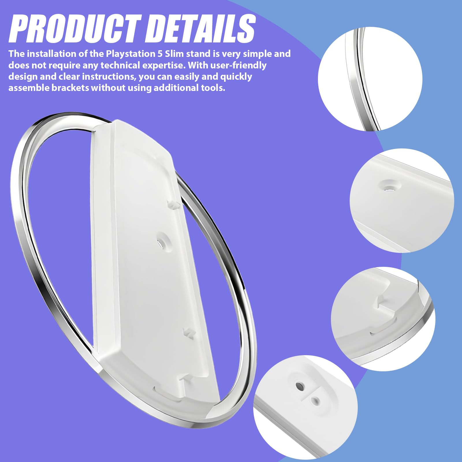 Support Vertical pour Playstation 5 Slim : Compatible avec PS5 Slim Disque et Numérique, Console (Blanc)