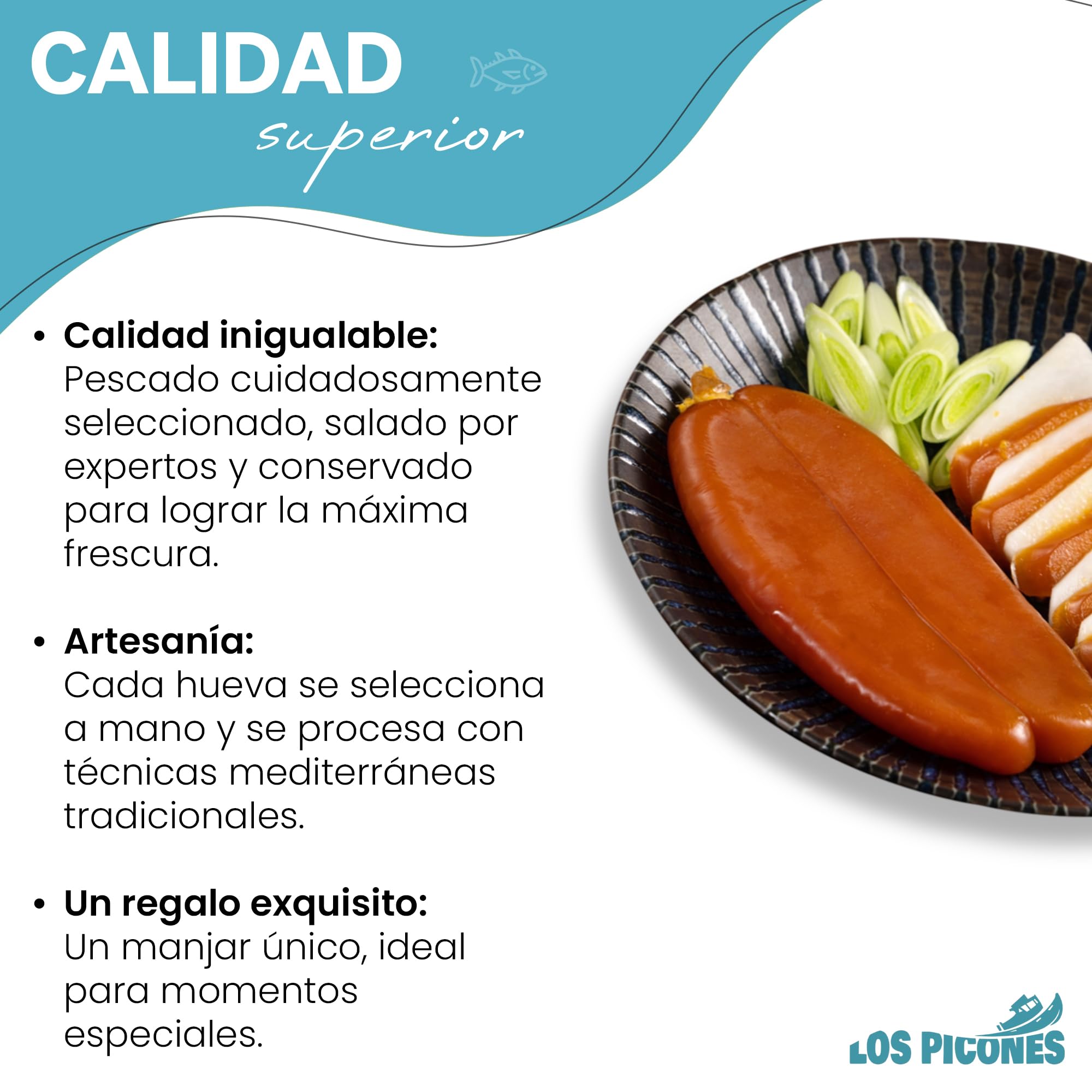 Los Picones Gourmet® Pack 4 Huevas Variadas I Hueva de Atún (140gr. aprox.) I Hueva de Estornino (100gr. aprox.) I Hueva de Mujol (120gr. aprox.) I Hueva de Maruca (170gr. aprox.) I Salazones Gourmet