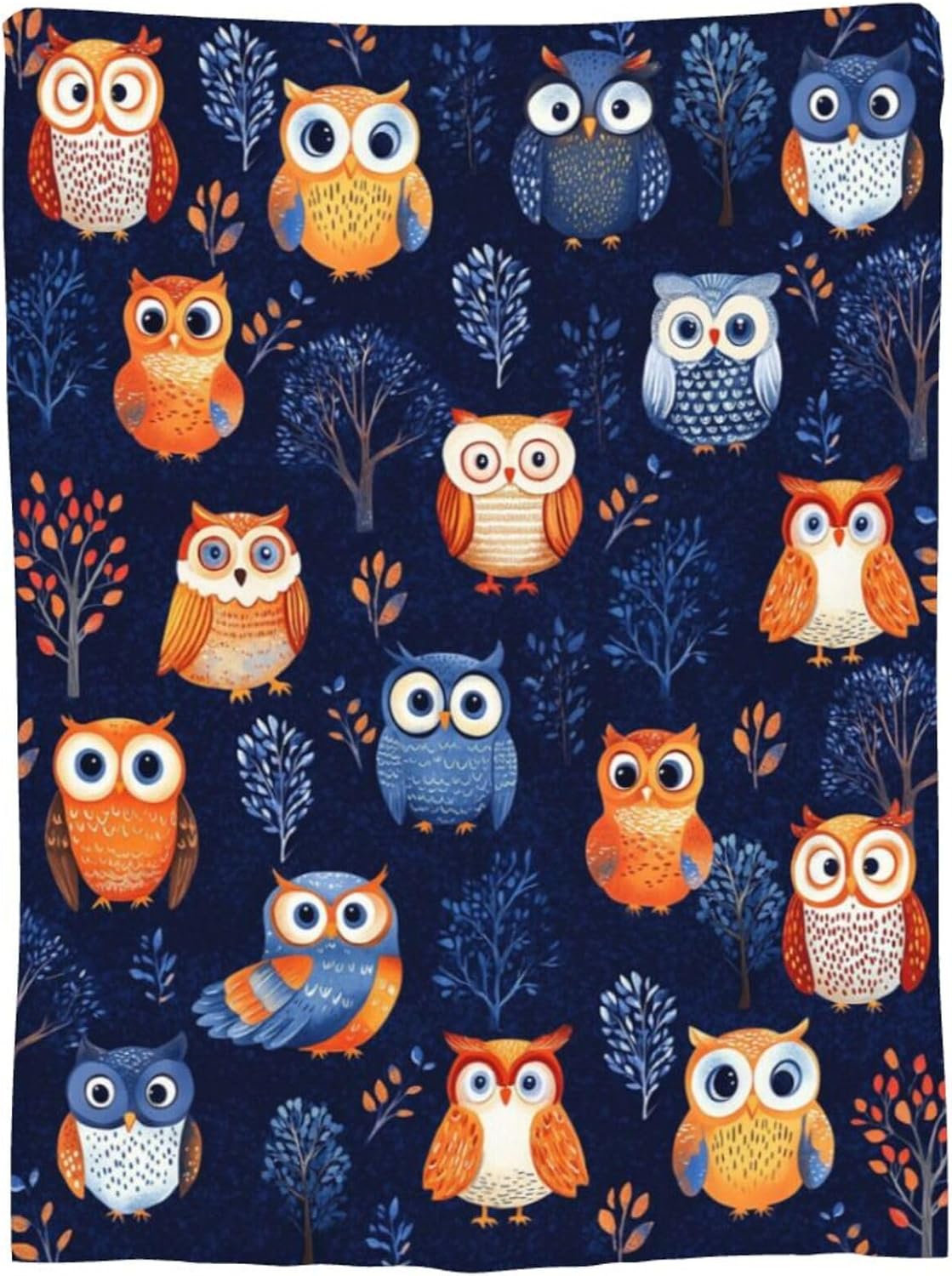 Cute owl Blanket owl Decor Cozy Animal Throw Super Soft Plush Flannel Fleece Blanket Gift for Kids Adults Men Women Ultra Warm & Lightweight Flannel, 50"X40" - Image 9