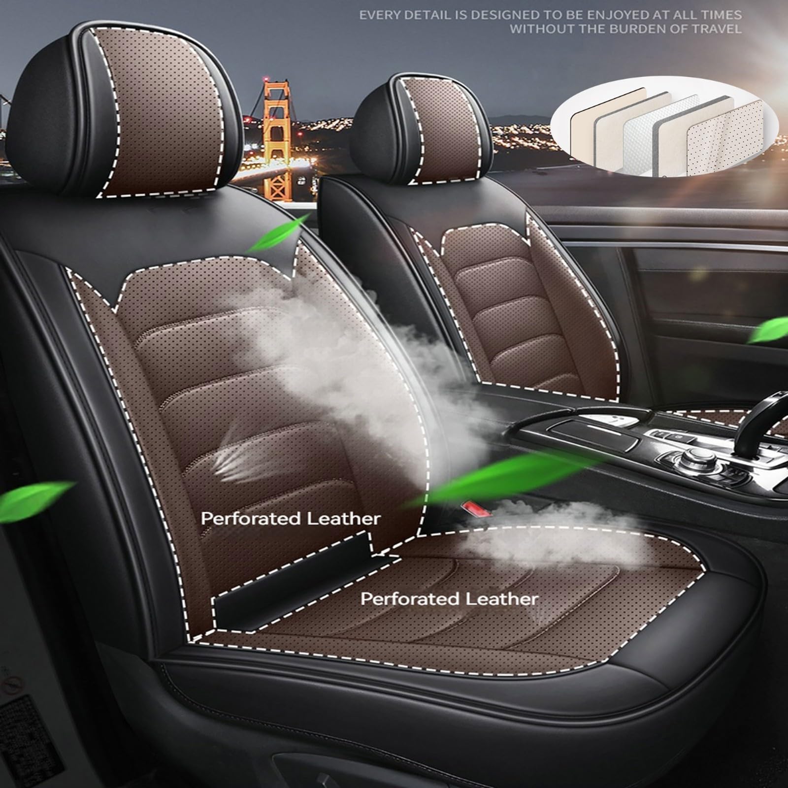 FIENZA Coprisedili Auto per Suzuki Vitara Hybrid SUV 2020-2024 2025 2026 Pelle PU Impermeabile e Traspirante Compatibile Airbag,Set Completo Accessori Interni Auto per Anteriori e Posteriori,Grigio