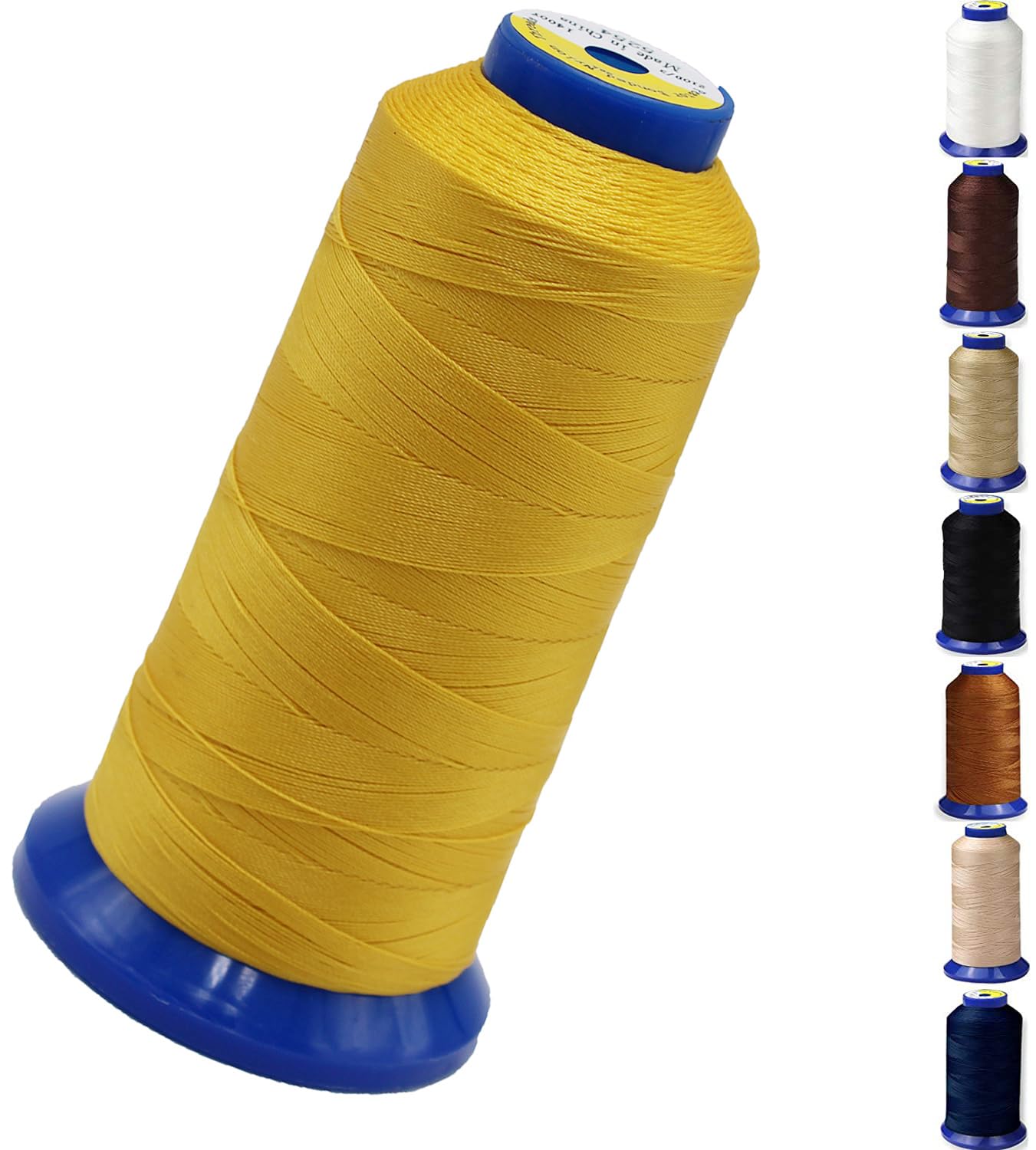 Bonded Nylon Thread for Sewing Leather,Upholstery,Jeans and Wig; #69 T70 Size 210D/3 1400 Yards (Yellow)