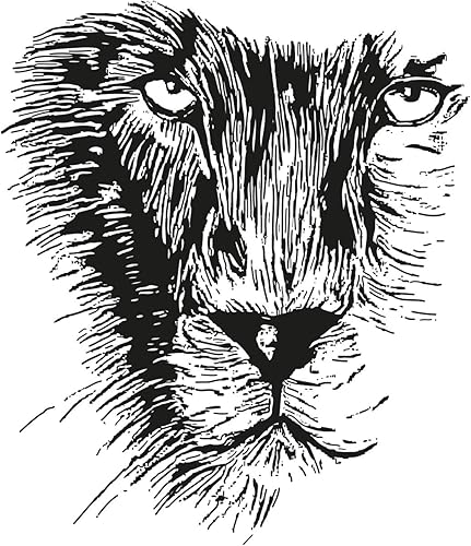 Vinilo decorativo para pared, diseño de cara de león, color negro, 36 x 31 pulgadas, fácil de aplicar y quitar. #OS_AA541s