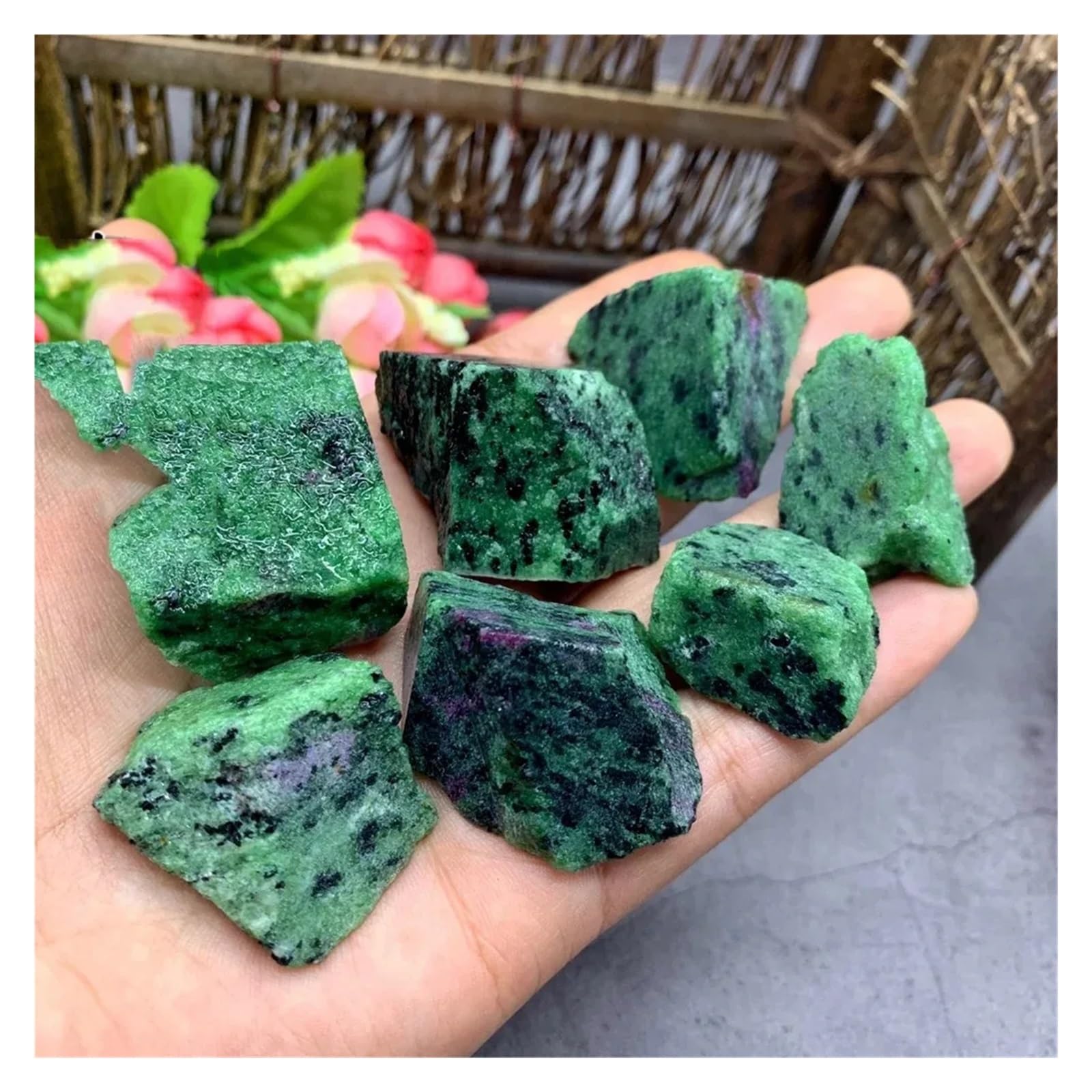 200 g di Pietre grezze Rosse e Verdi, for Decorazioni Acquario, Artigianato Gemstone Stone