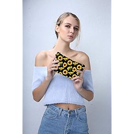 Deanfun Makeup Case Small, Cosmetic Zipper Bag Waterproof for Purse Mini, Women Cute Traveling Accessories Pouch for Ladies Thanksgiving Christmas Gifts(Sunflower D2-52355)