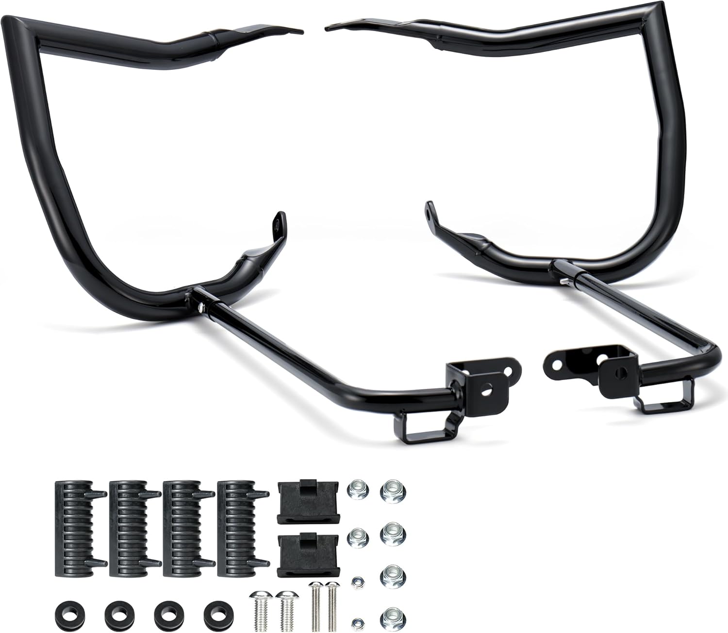 MoKitDora 2023-2025 Street Glide Road Glide Saddlebag Guard Rear Crash Bars 1.25" for Harley FLHXSE FLTRXSE FLHX FLTRX FLTRXSTSE Mount Bracket Support Flat, Black