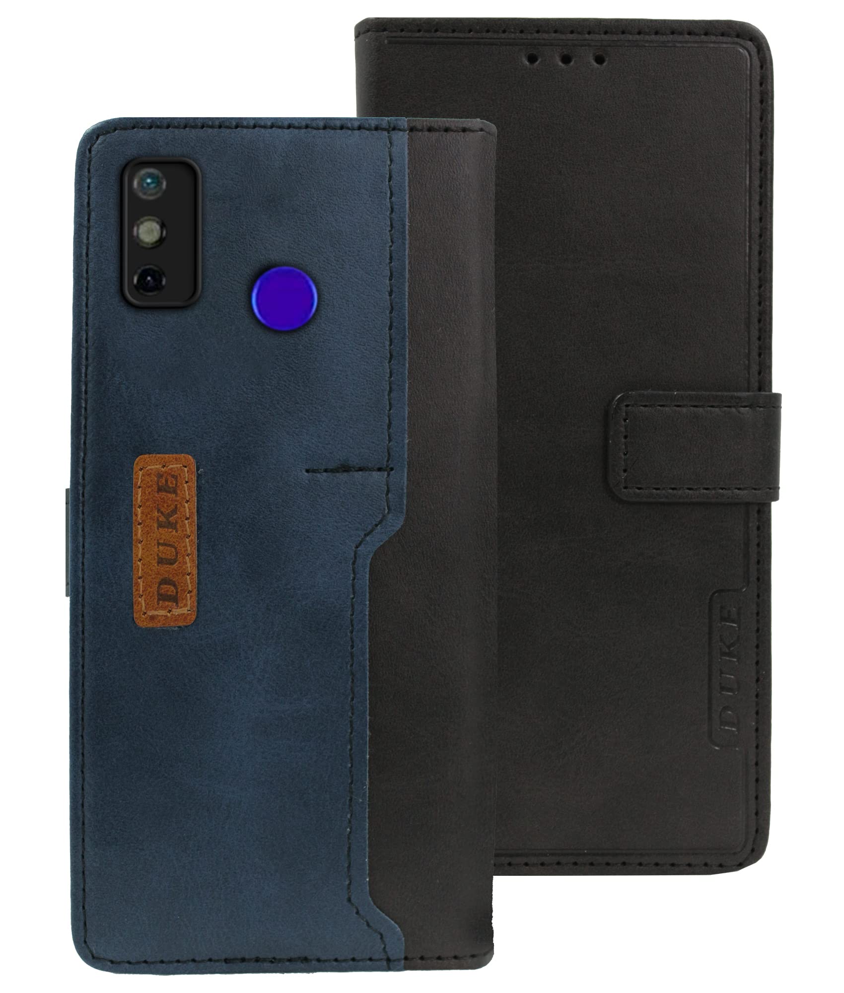 Jkobi Flip Cover Case for Tecno Spark Go 2020 | Go 2021 (Professional Dual Leather Finish | Black with Blue) (B0BYDWR6Q8) Amazon Price History, Amazon Price Tracker