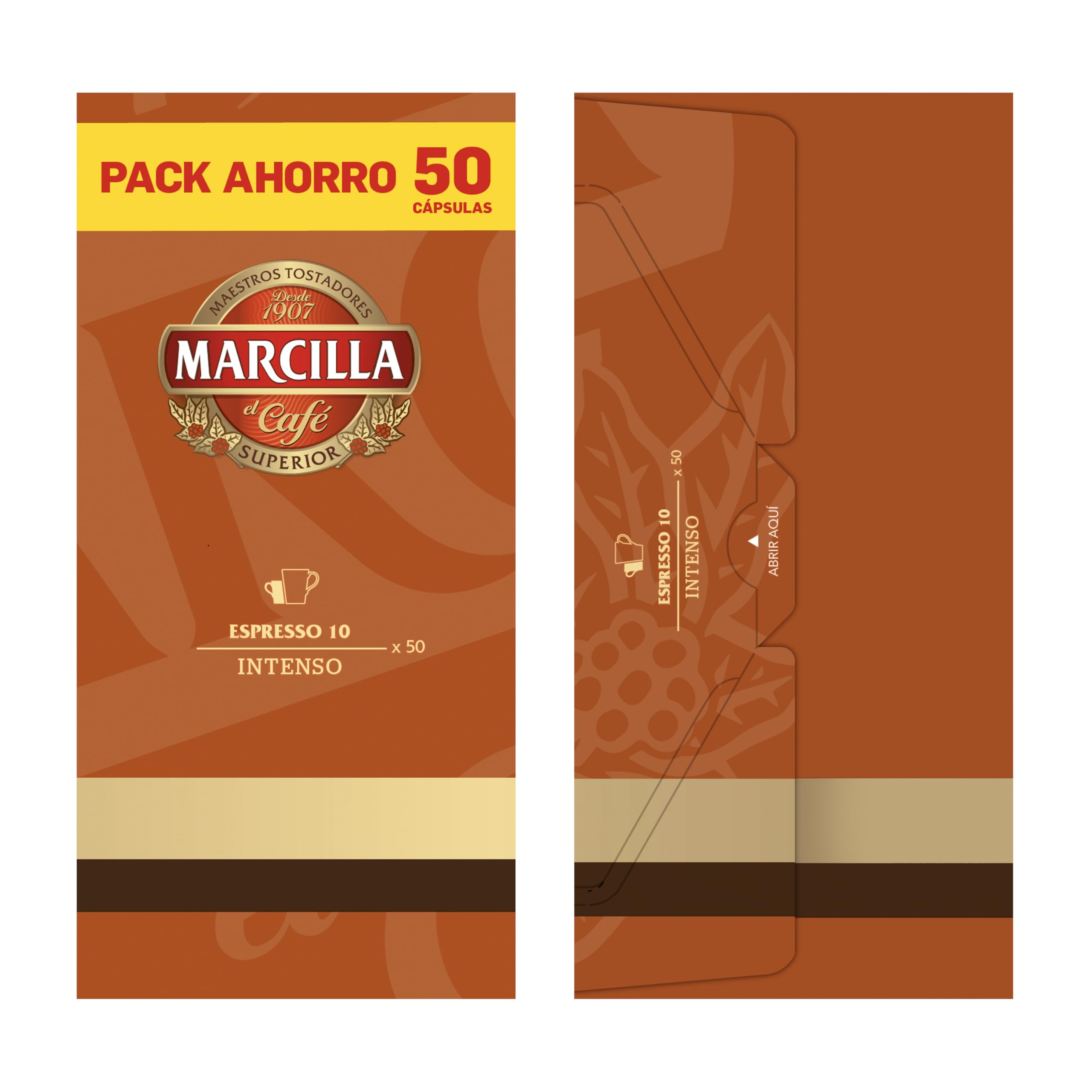 Marcilla Cápsulas de Café Intenso Intensidad 10 Compatibles Nespresso 50 uds