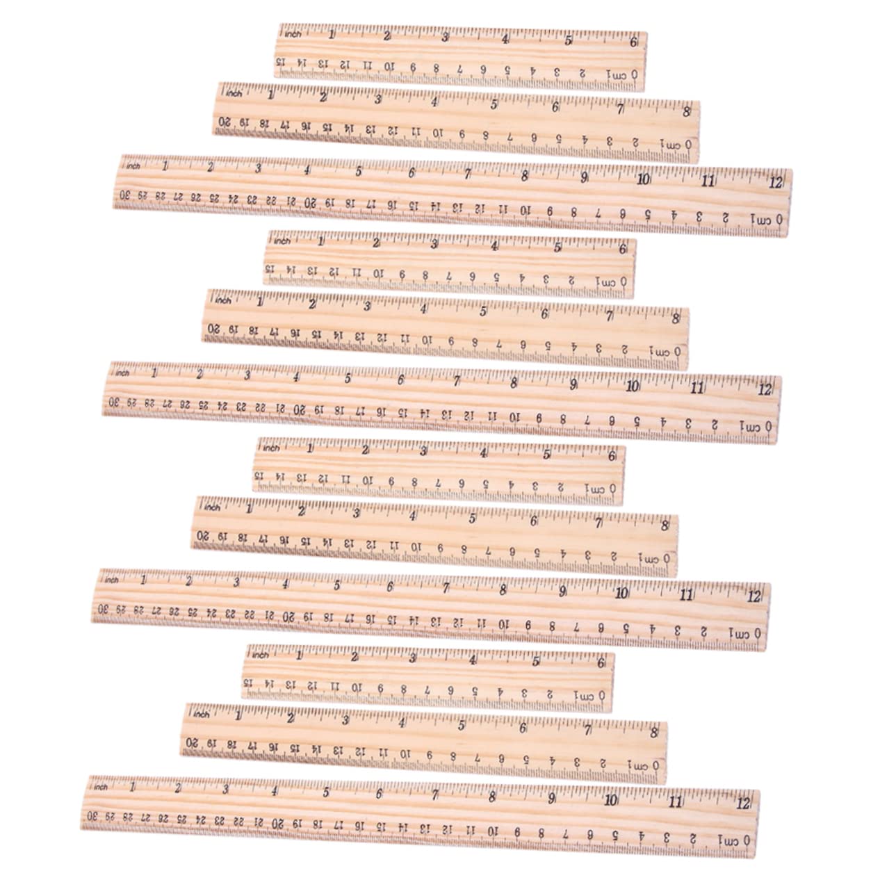 Lurrose Lot De 5 Règles En Bois Règle De Mesure Pour Étudiants Outils Dapprentissage Des Mathématiques Règle Pliante 12 Pièces X 5