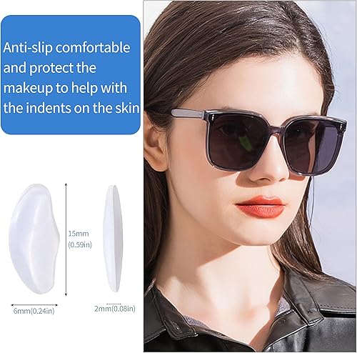 Miniatura 2 de 20 pares de almohadillas adhesivas para la nariz, en forma de guisante, silicona suave, almohadillas adhesivas para la nariz para lentes, anteojos