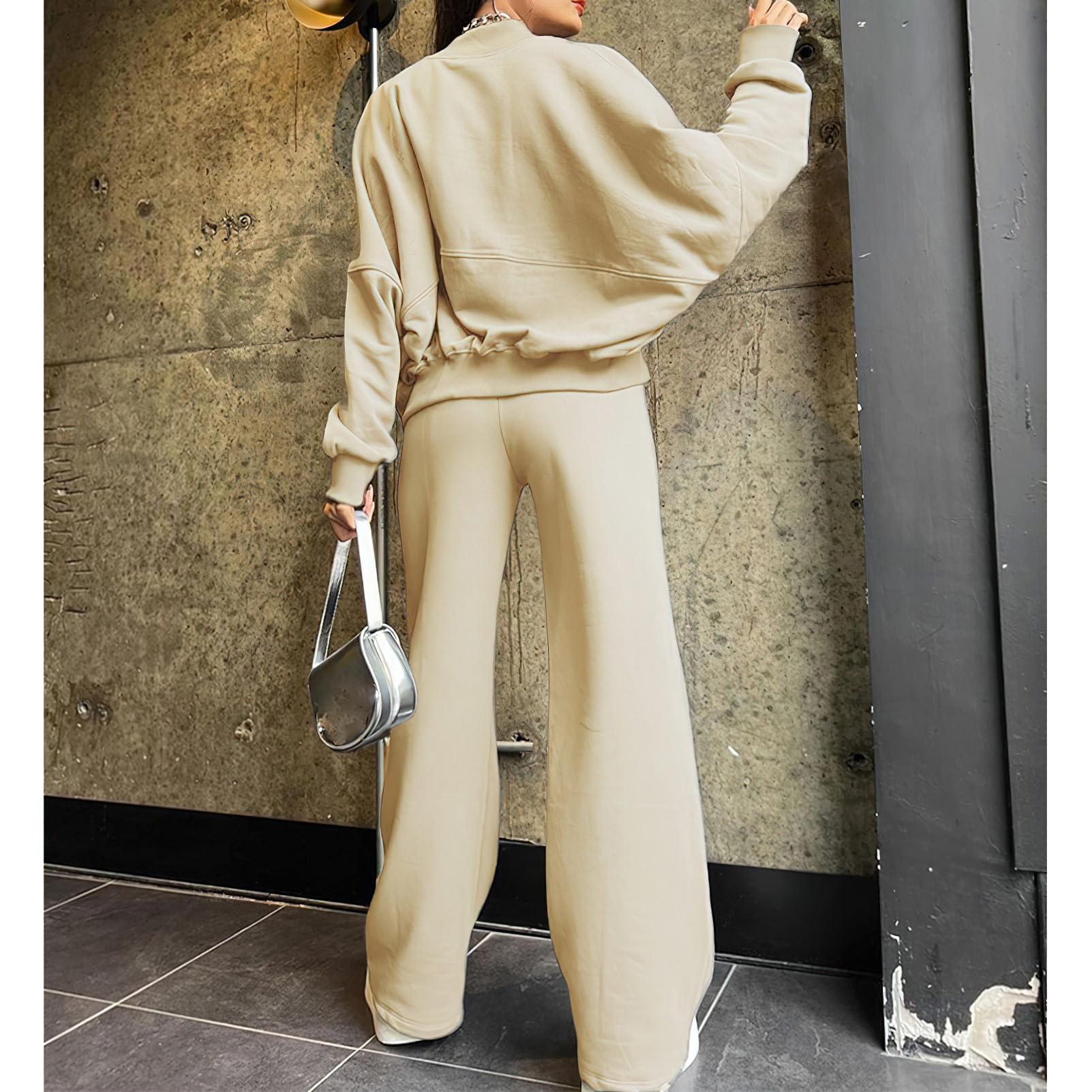 amropi Chándal de Mujer Chaqueta Sudadera con Cremallera y Pantalón Deporte Conjunto — view 4