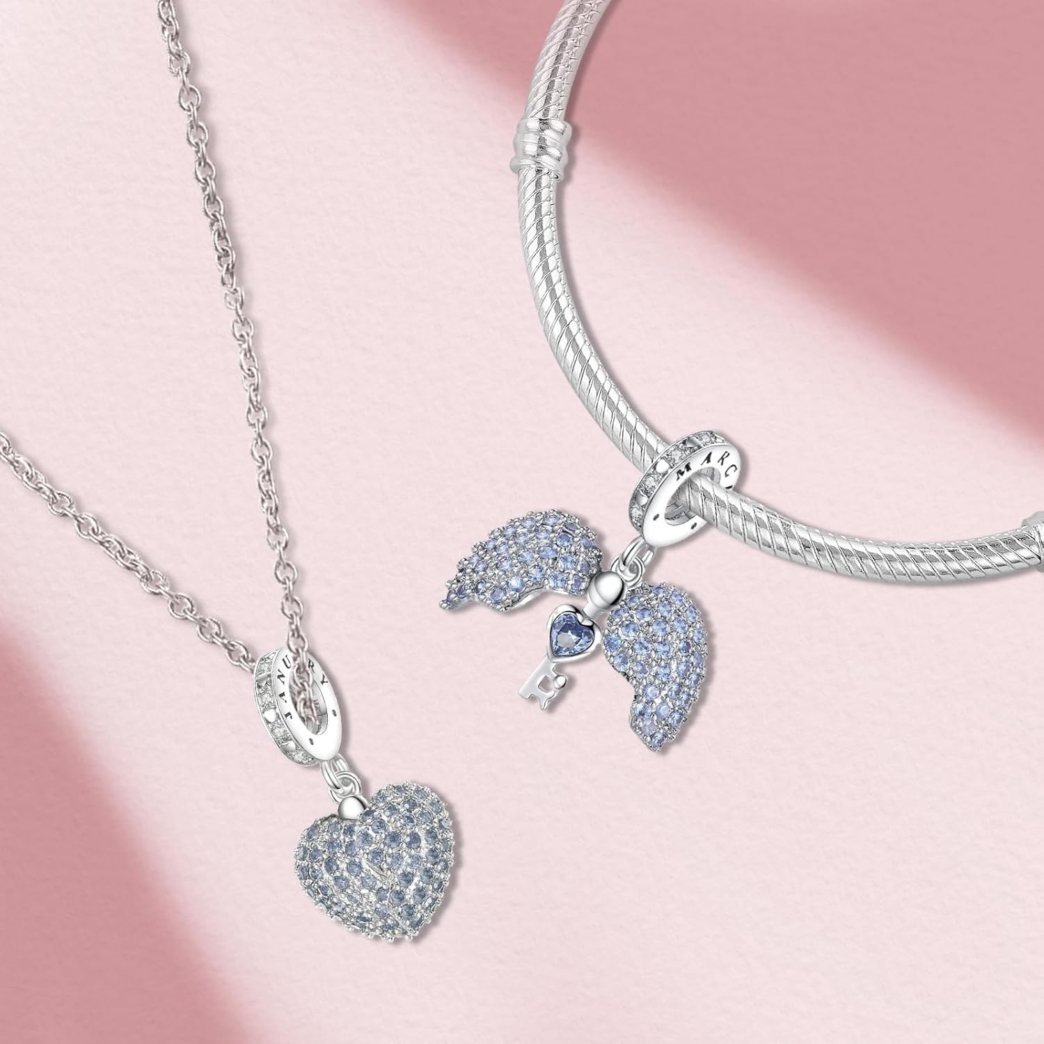 Annmors Birthstone Charms for Bracelet 925 Sterling Silver Charms fit Bracelet Necklace Dangle with 5A Cubic Zirconia Christmas Valentine Mother's Day Gift for Women - Image 2