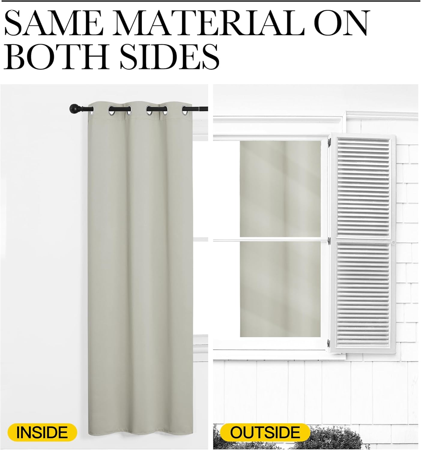 NICETOWN Thermal Insulated Grommet Room Darkening Curtains/Draperies/Panels for Bedroom (Bone White, 2 Panels, W42 x L63 inches) thumbnail