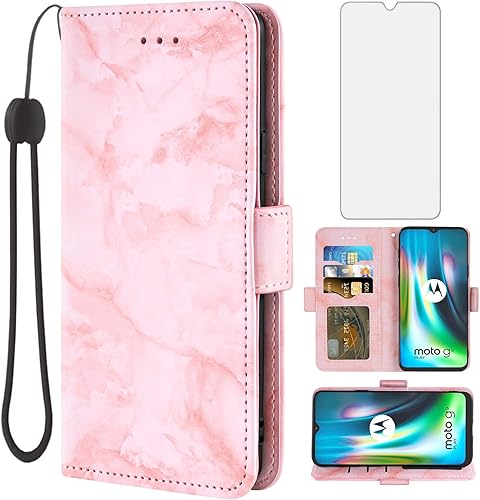 Miniatura 9 de Asuwish Funda compatible con Moto G9 PlayG 9E7 Plus y protector de pantalla de vidrio templado con ranura para tarjetero, soporte para tarjetero,