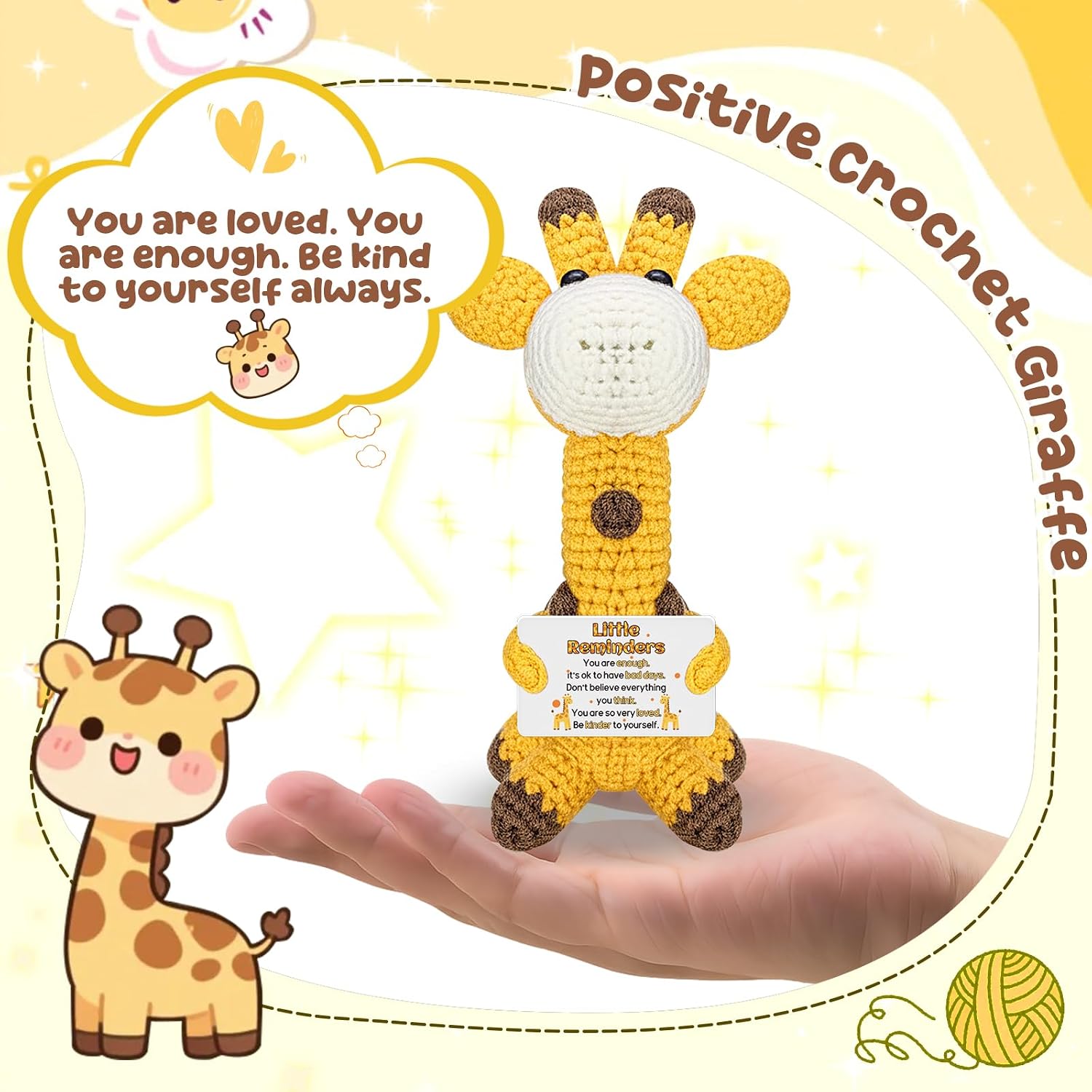 Cheer Up Gift for Women Men Coworker Friend Emotional Inspirational Support Crochet Funny Handmade Positive Crochet Giraffe Encouragement Gifts for Graduation Birthday Office Home Decor