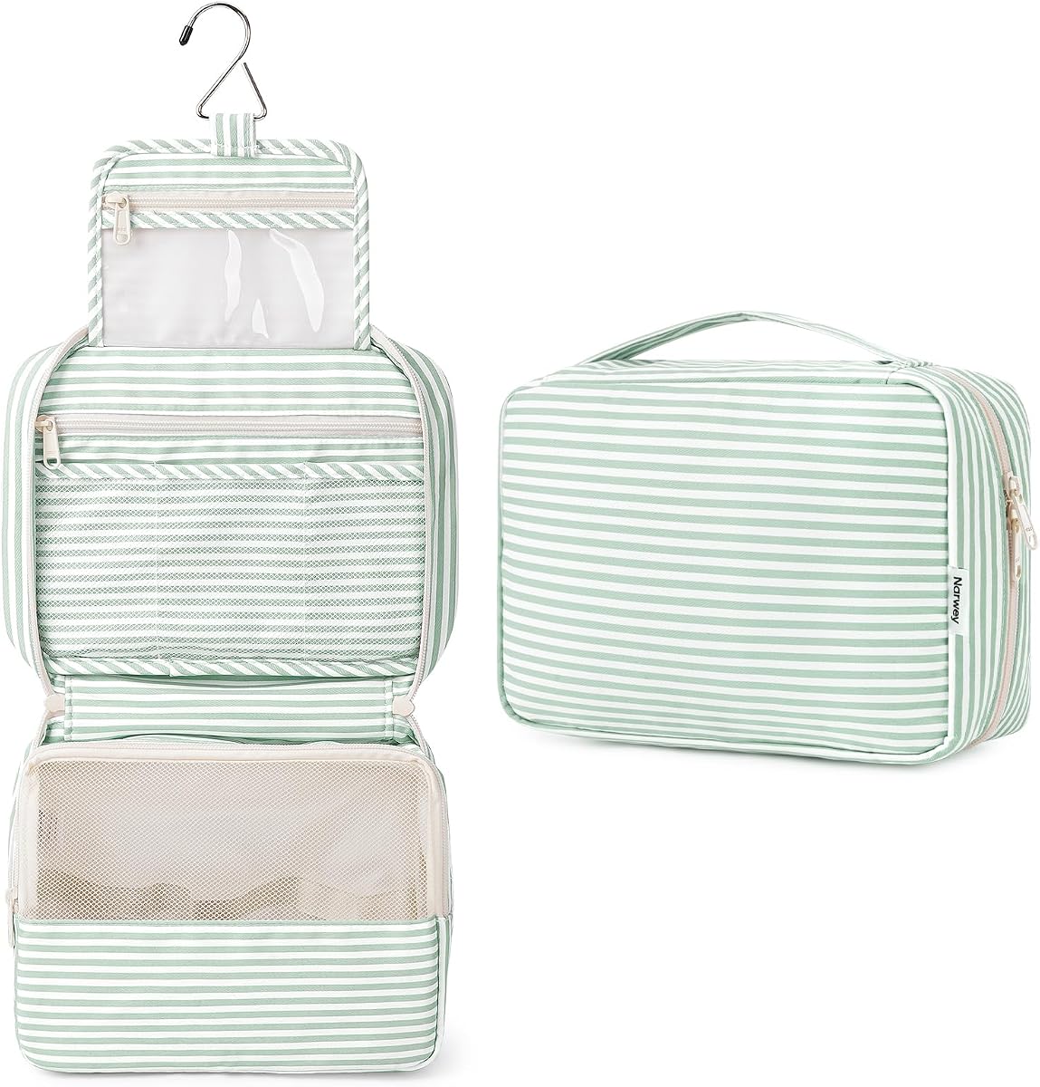 Narwey Neceser de viaje pequeño para colgar para mujer, bolsa de viaje para artículos de tocador, bolsa de maquillaje, organizador de cosméticos, bolsas de maquillaje para niñas