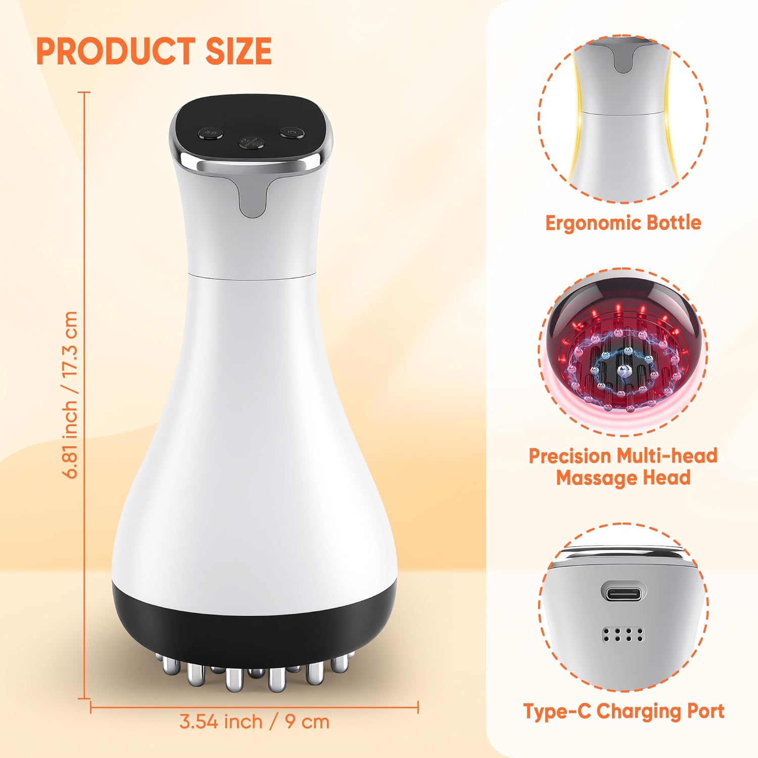 Lymphatic Drainage Massager & Anti Cellulite Massage Tool,Fascia Blaster for Cellulite,Helps Reduce Stretch Marks for Legs, Arms & Belly,Body Sculpting Machine with Microcurrent, Light, Vibration - Image 7