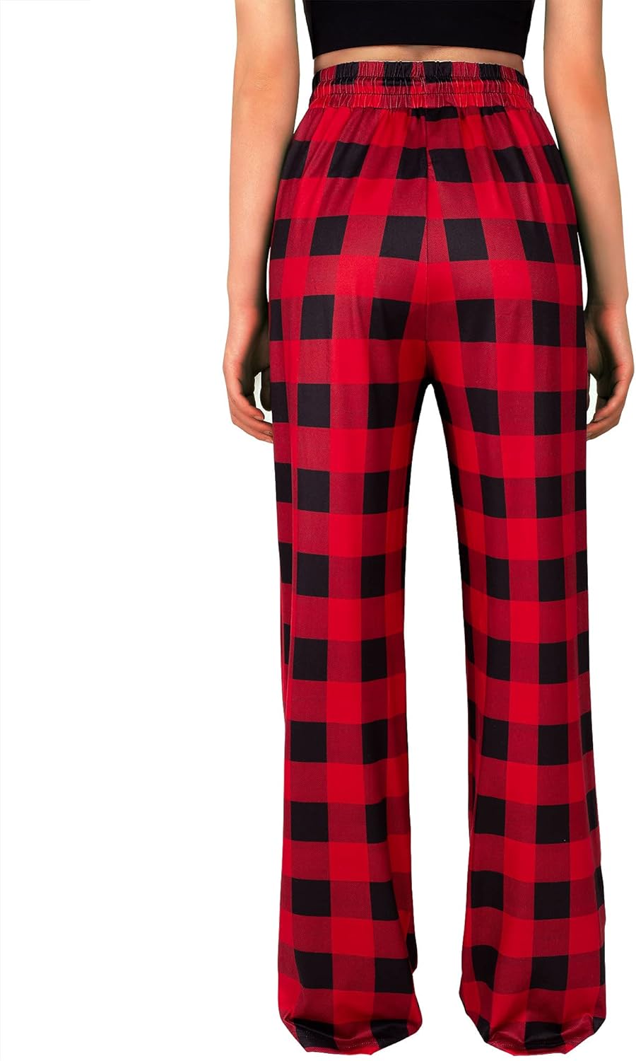 Alimens & Gentle Womens Pajama Pants Plaid Stretch Comfy Lounge Pants Drawstring Waist Sleep Bottoms with Pockets - Image 2
