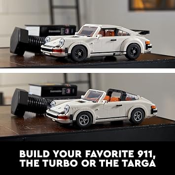 LEGO Icons Porsche 911 10295 Building Set, Collectible Turbo Targa, 2in1 Porsche Race Car Model Kit for Adults and Teens to Build, Gift Idea