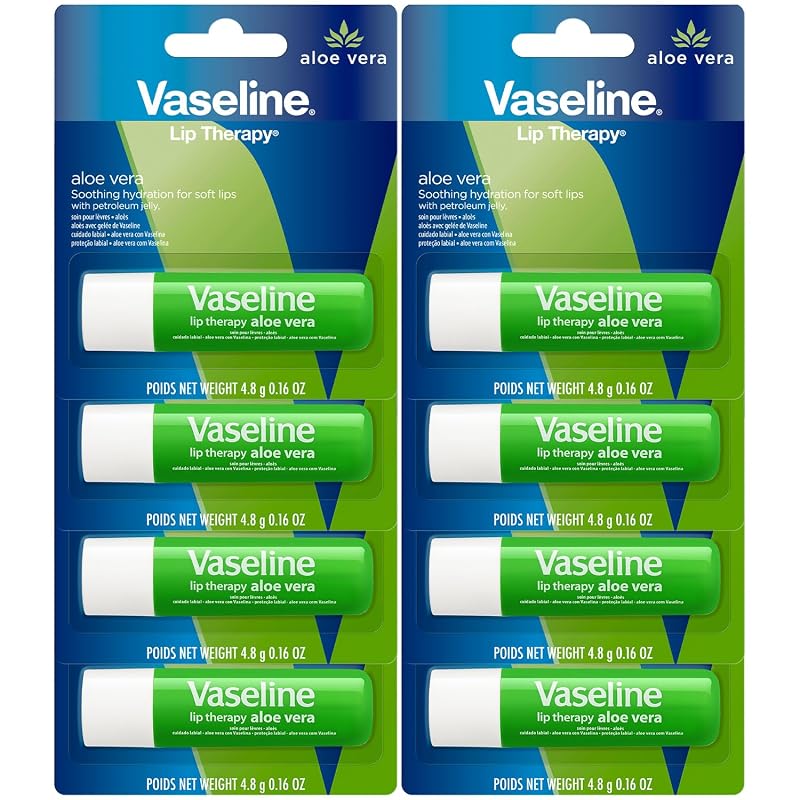 Bálsamo labial Vaseline Lip Therapy Aloe Fresh, Pacote com 8 unidades, 4,5 g cada