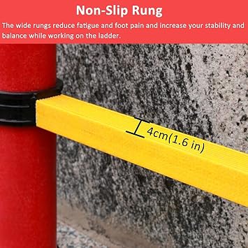 Fiberglass Ladder 6 8 10 14 16 Ft, Foldable Non Conductive Telescoping Ladder for Outdoor Electrical Work, Extendable Telescopic Ladder Commercial (Color : No Hooks, Size : 2 M/6.6