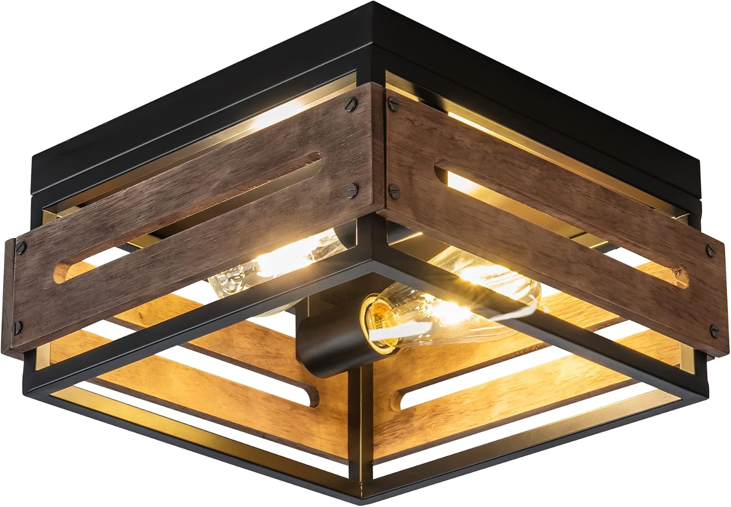 Mayful Flush Mount Ceiling Light, Rustic Ceiling Light Fixture with