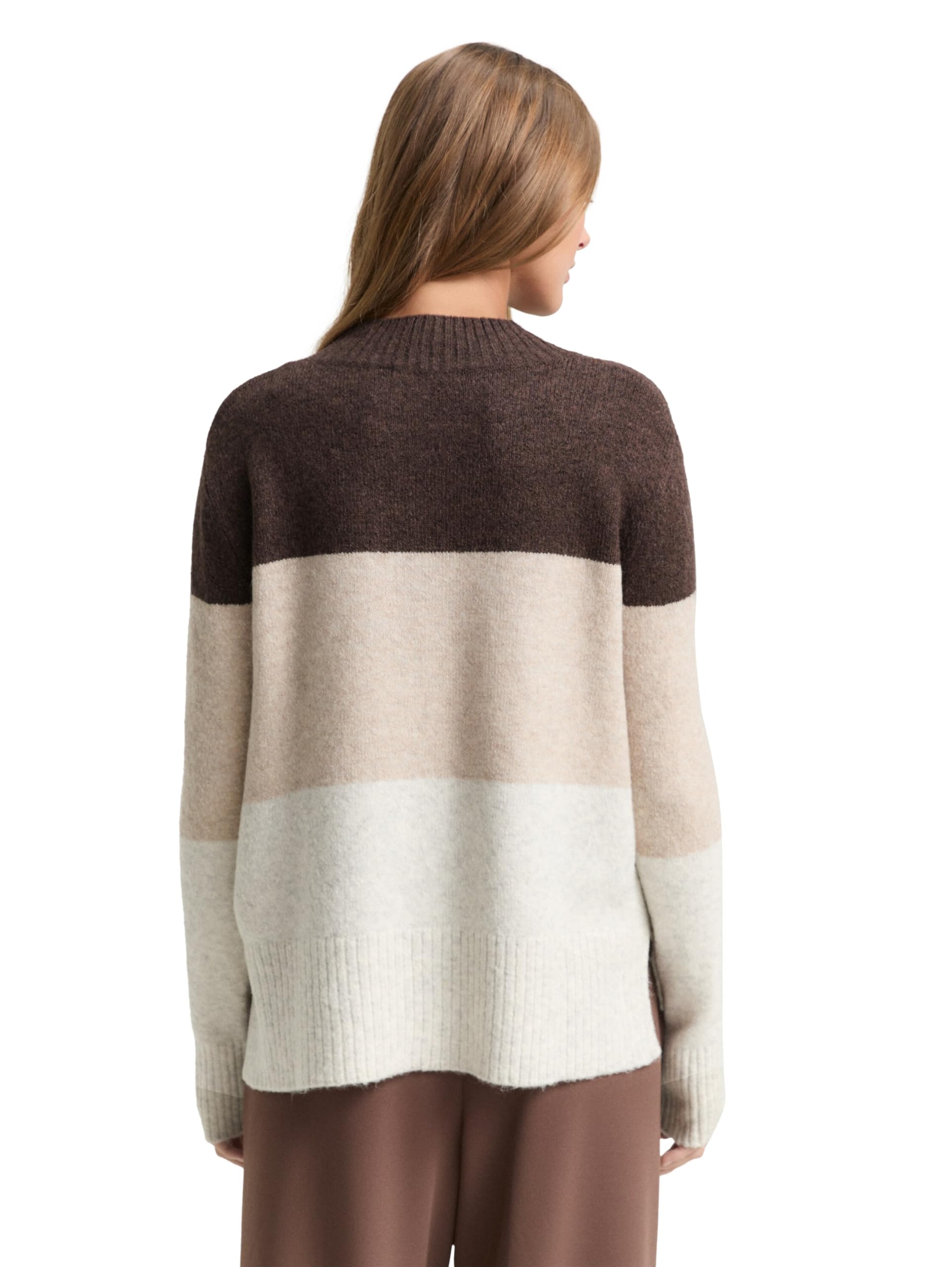 TOM TAILOR Denim Damen Strickpullover mit Colour Blocking