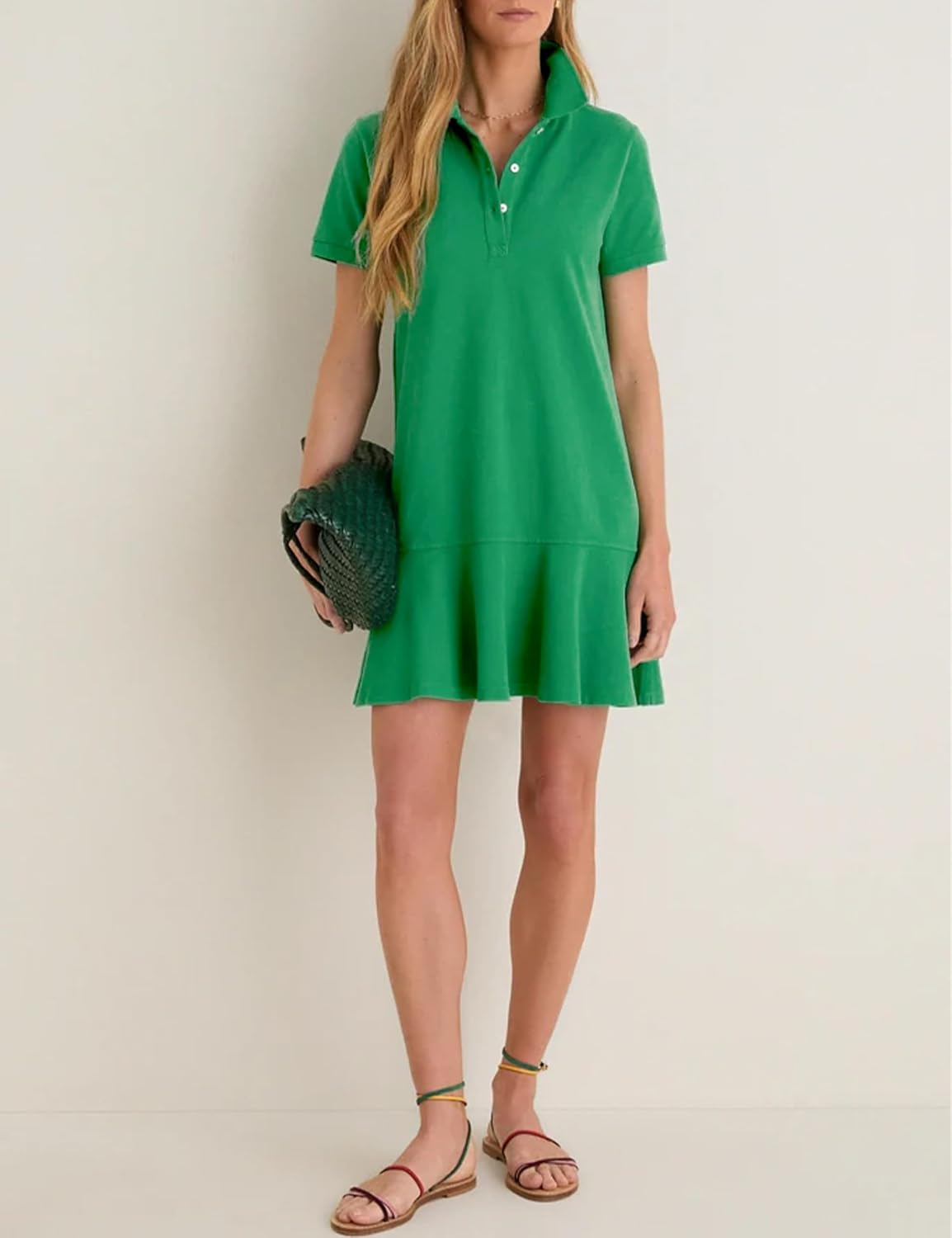 Women's Polo Dress Short Sleeve Ruffle Hem Breathable Cotton Blend for Golf Tennis Summer Casual Wear