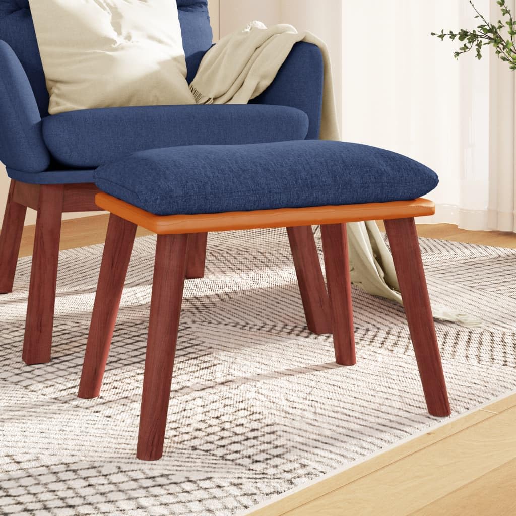 pouf contenitore quadrato,pouf rotondo,Poggiapiedi Blu 45x29,5x39 cm in Tessuto e SimilpelleGeeignet für Wohnzimmer, Schlafzimmer, Bad