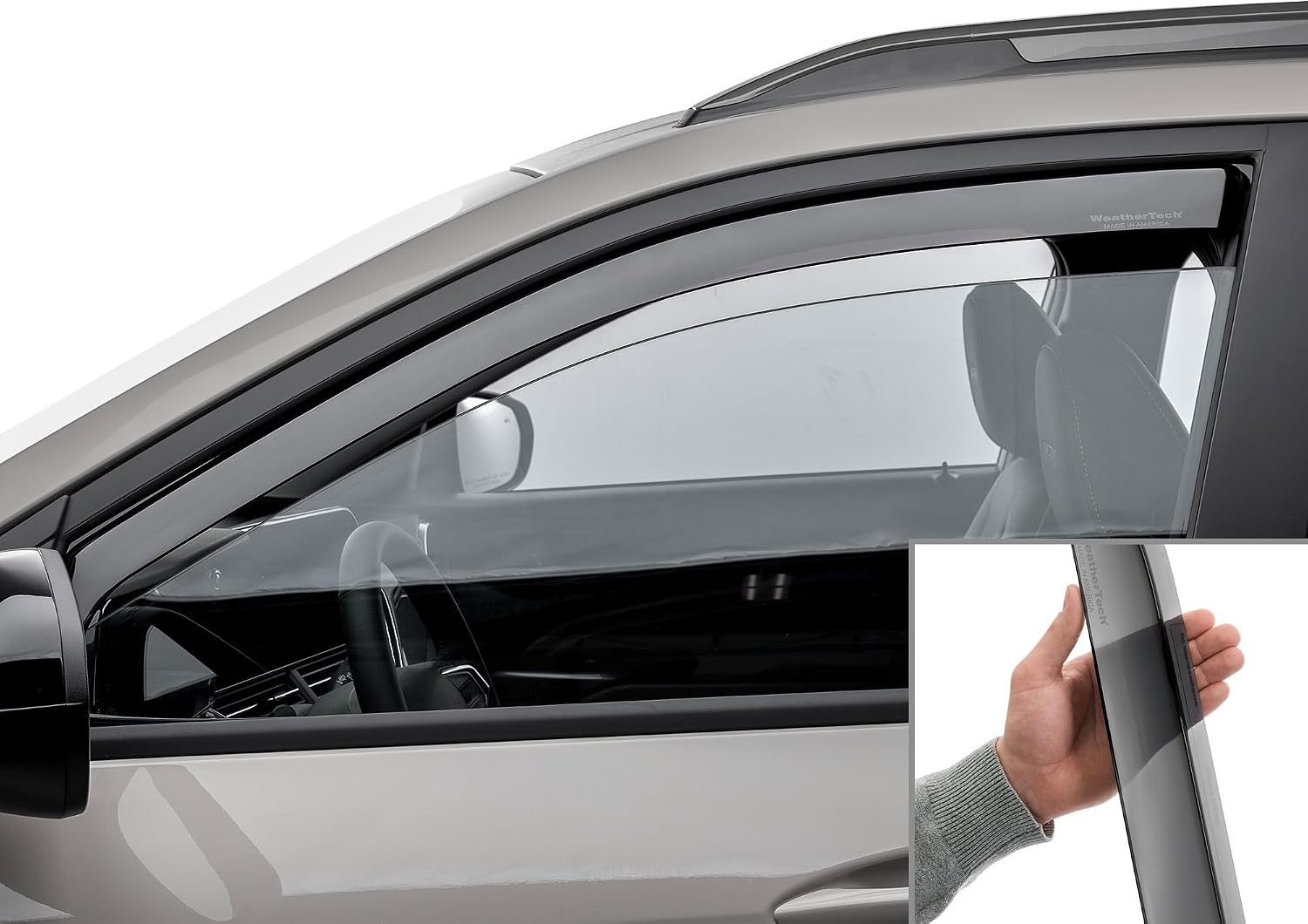 WeatherTech Custom Fit Side Window Deflectors for Chevrolet Trax (801076IM), Dark Tint