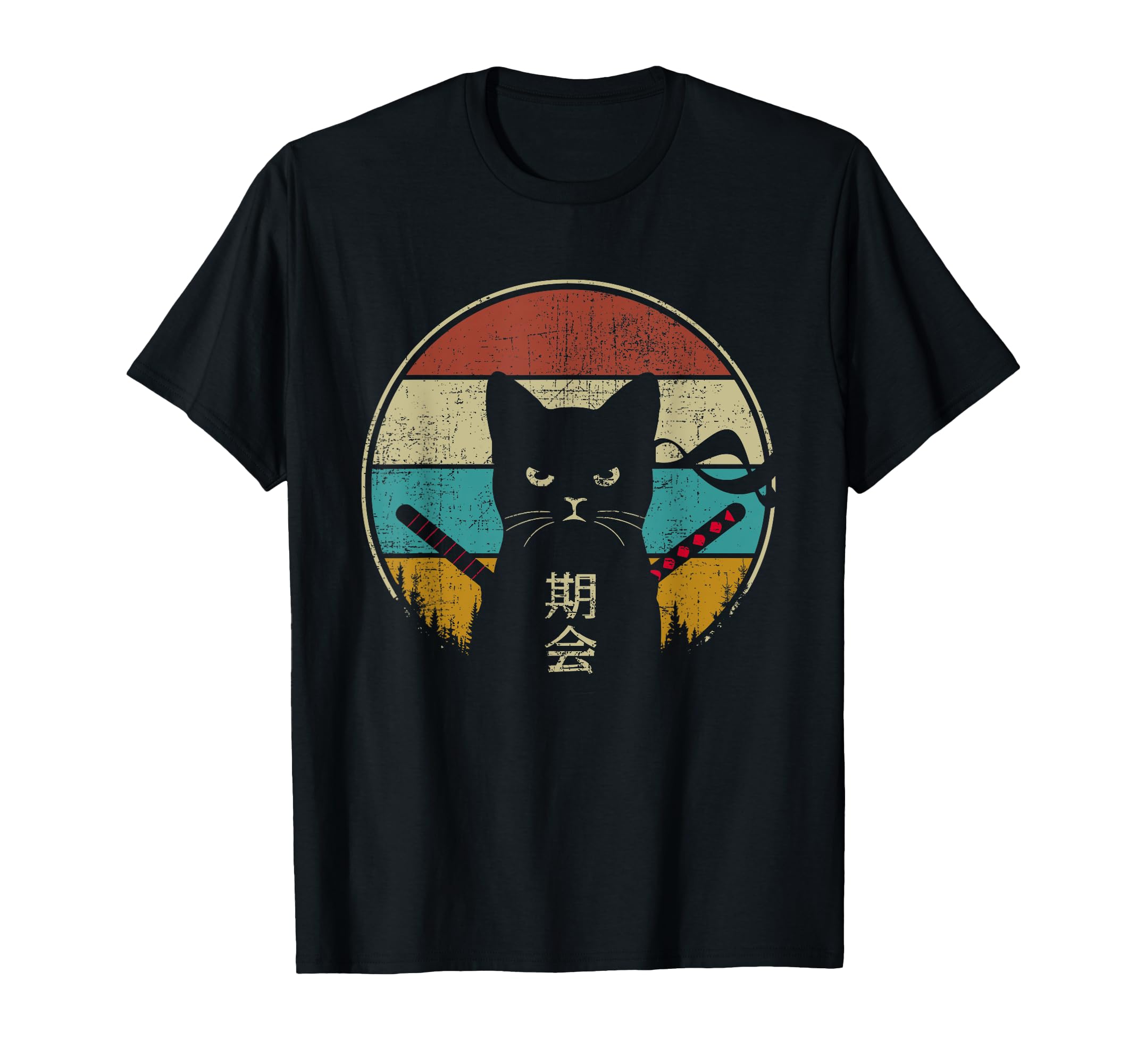 Anime T-Shirt Mit Schwarzer Katze - Japan Style Für Manga & K-Pop Fans