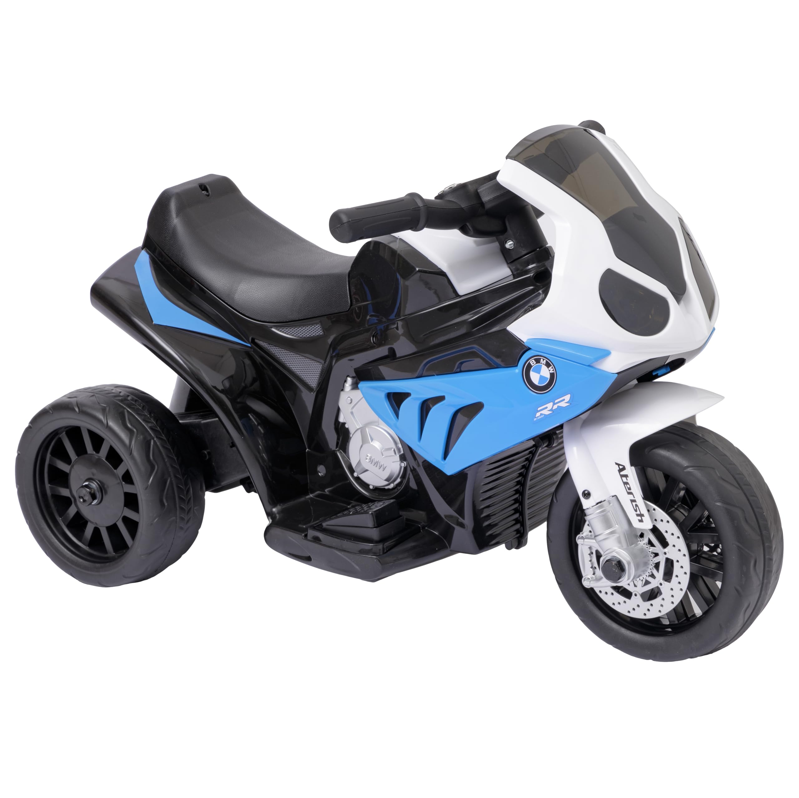 Baroni Toys Moto Giocattolo Elettrica BMW con Licenza per Bambini 1-4 Anni, Design Realistico, Manubrio Sterzante, Pedale di Accelerazione e Fanali e Suoni Funzionanti, 66x37x44 cm, Blu