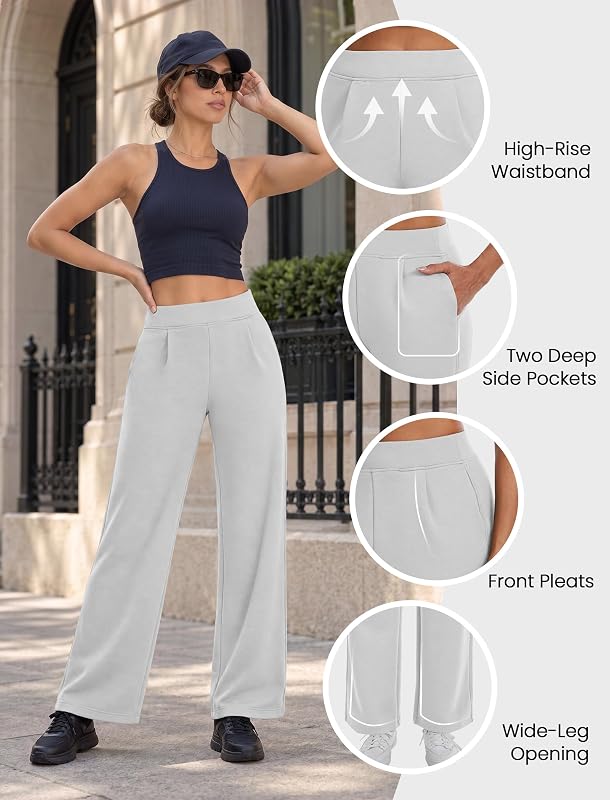 FireSwan Women’s Modal Soft Wide Leg Pants – Breathable and wrinkle resistant textile build
