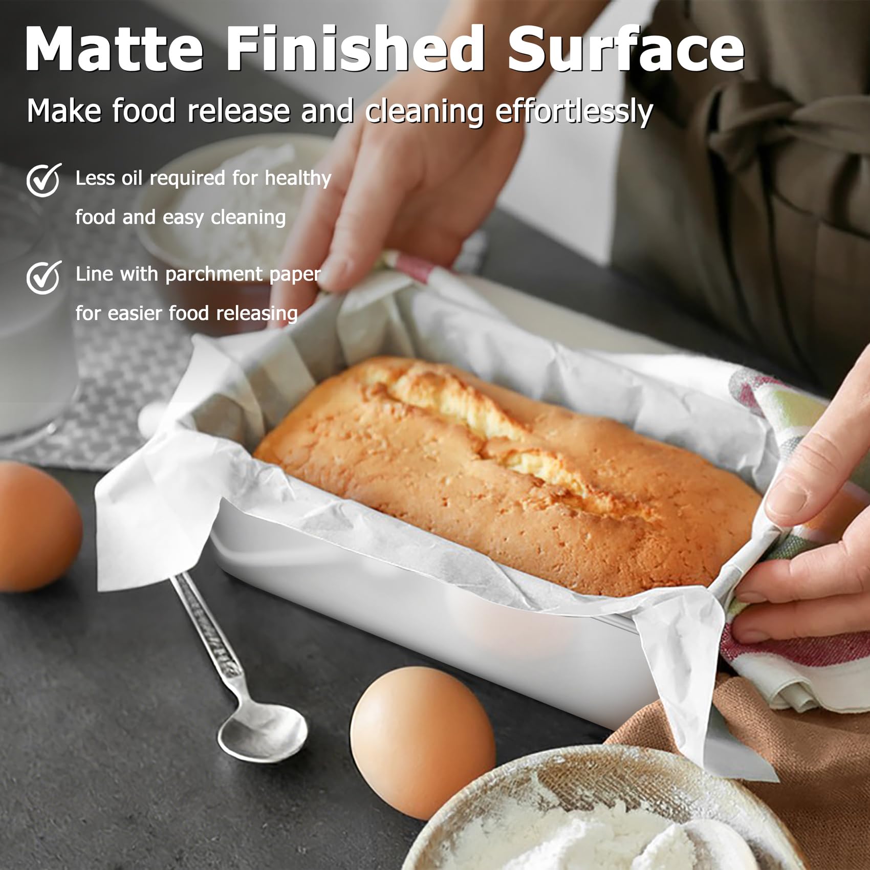 TeamFar Stainless Steel Loaf Pan - Baking Essentials -5